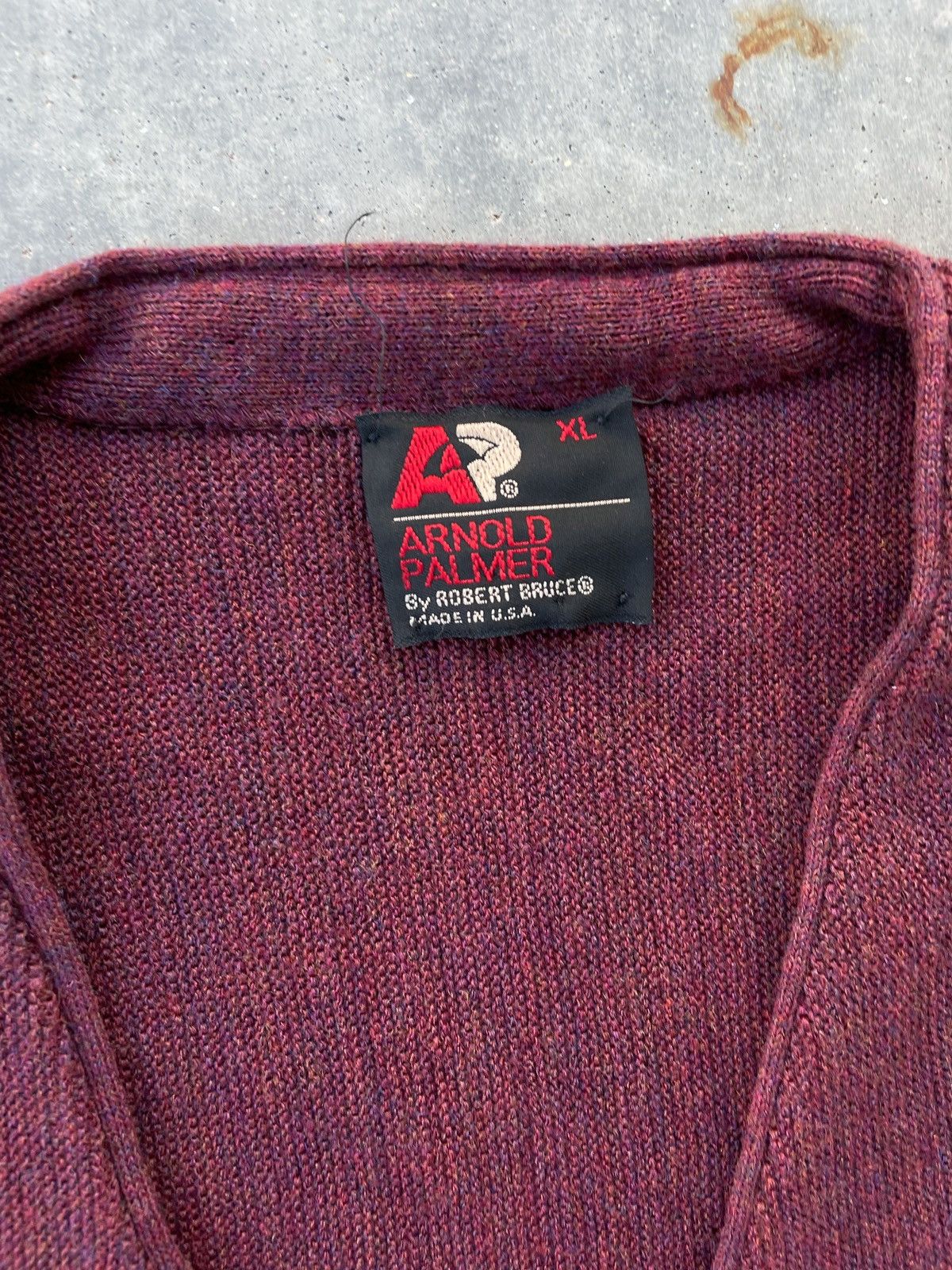 Vintage Vintage 70's Maroon Red Acrylic Cardigan Size US L / EU 52-54 / 3 - 4 Thumbnail