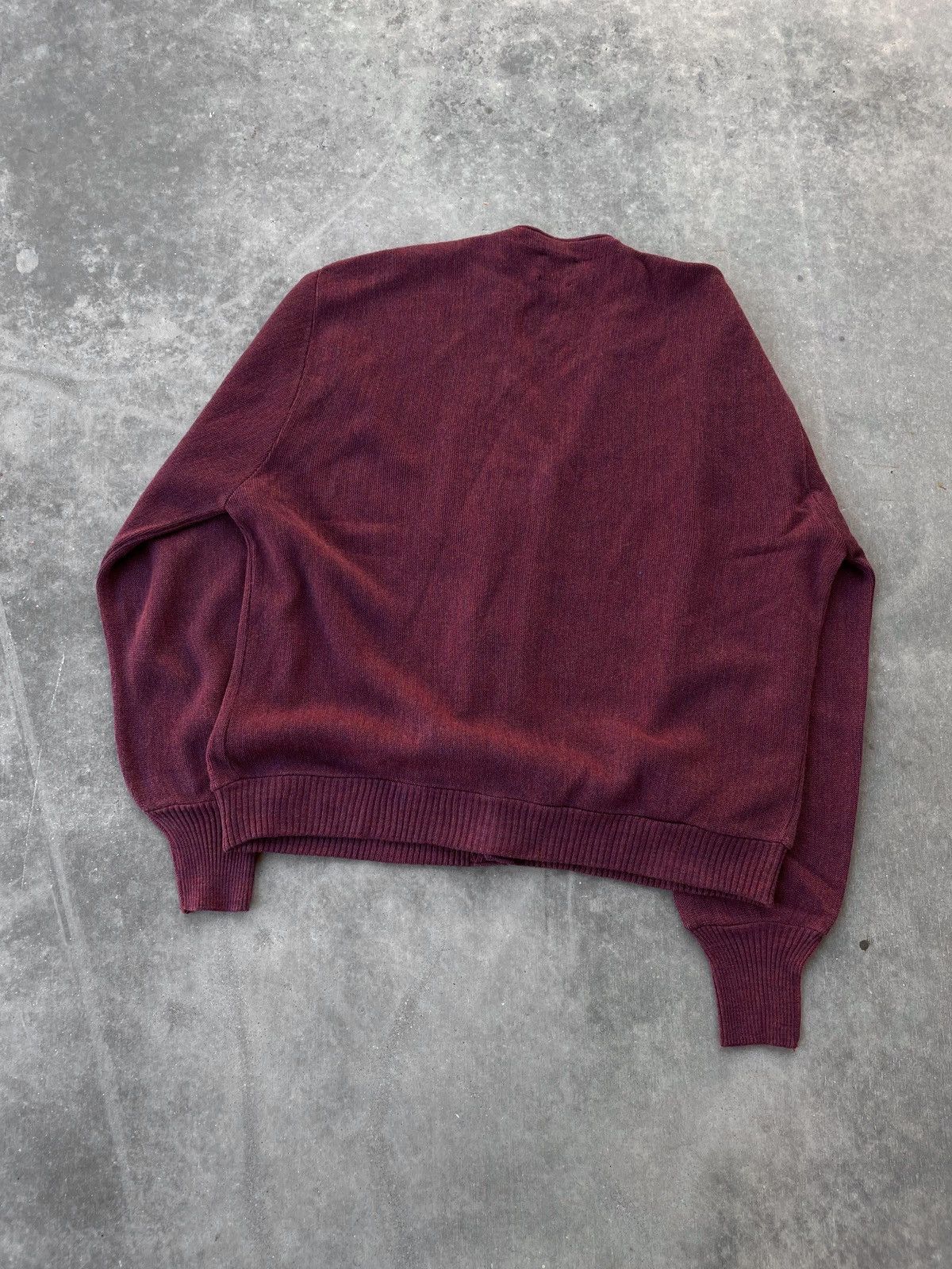 Vintage Vintage 70's Maroon Red Acrylic Cardigan Size US L / EU 52-54 / 3 - 3 Thumbnail