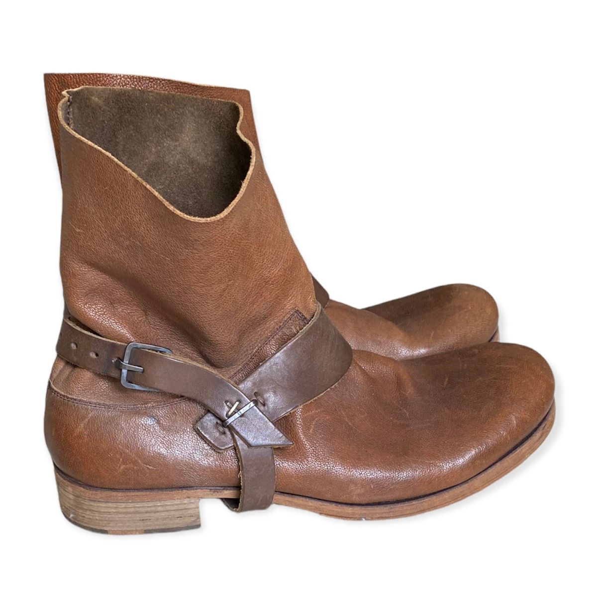 Pre-owned M.a+ + Buckle Engineer Boots In Brown