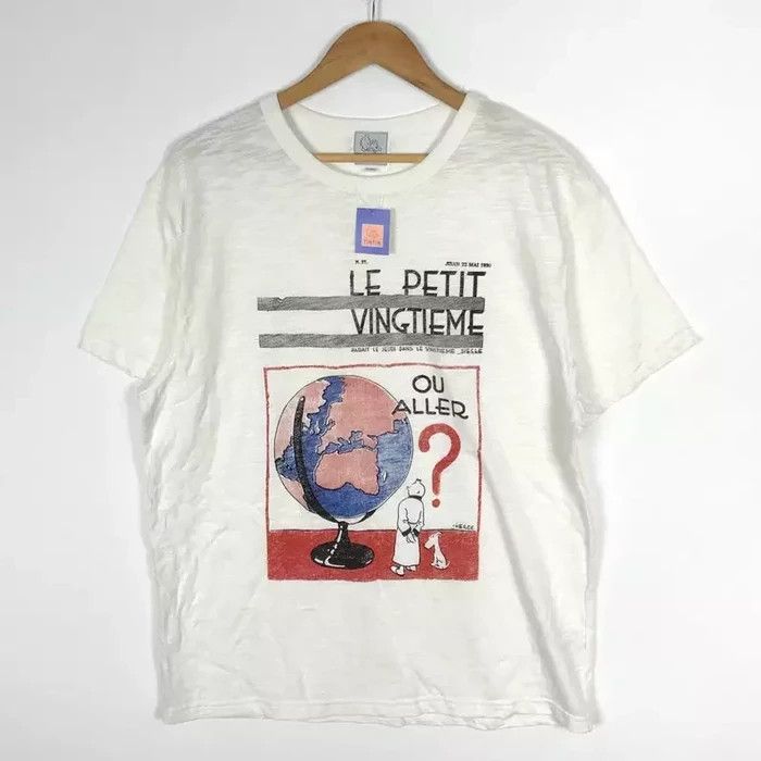 Disney N.O.S Vintage 90s TIN TIN Le Petite Vingtieme Big Print Size US XL / EU 56 / 4 - 1 Thumbnail