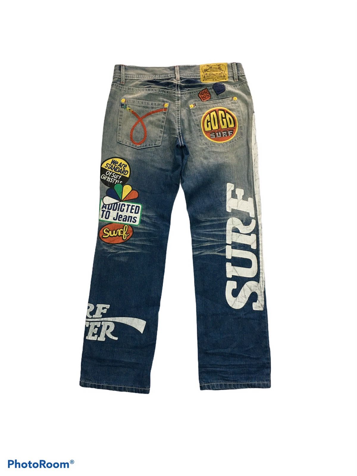 Designer × Japanese Brand 🔥HOT🔥Japan Brand Distressed Printed Denim Sashiko Stich Size US 32 / EU 48 - 6 Thumbnail