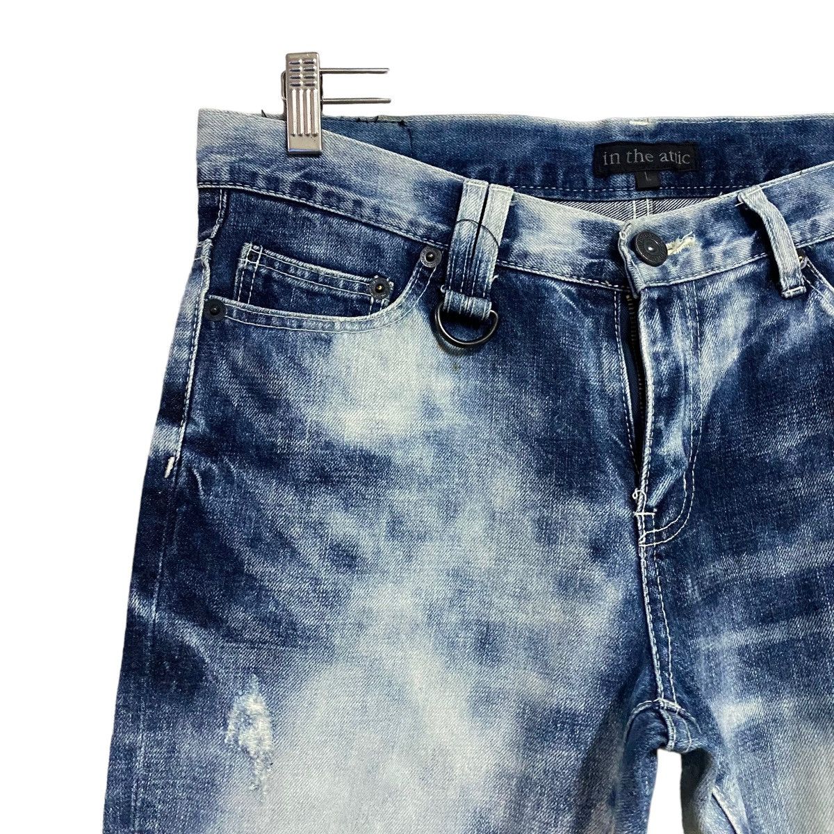 In The Attic IN THE ATTIC Acid Washed Denim Flare Jeans Size US 33 - 4 Thumbnail