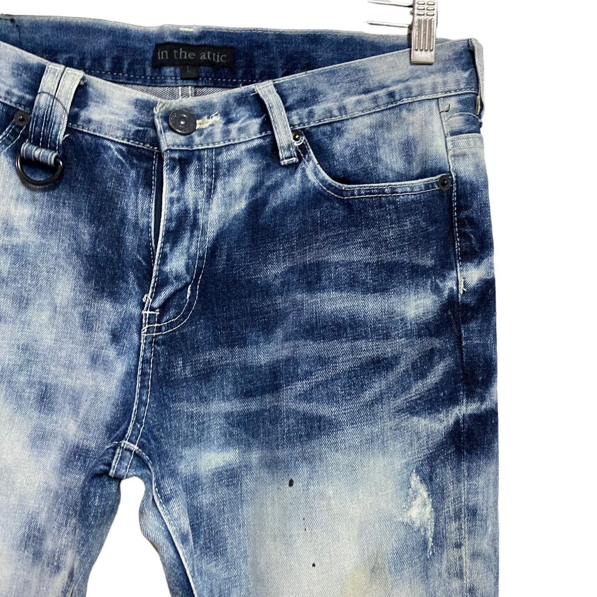 In The Attic IN THE ATTIC Acid Washed Denim Flare Jeans Size US 33 - 5 Thumbnail