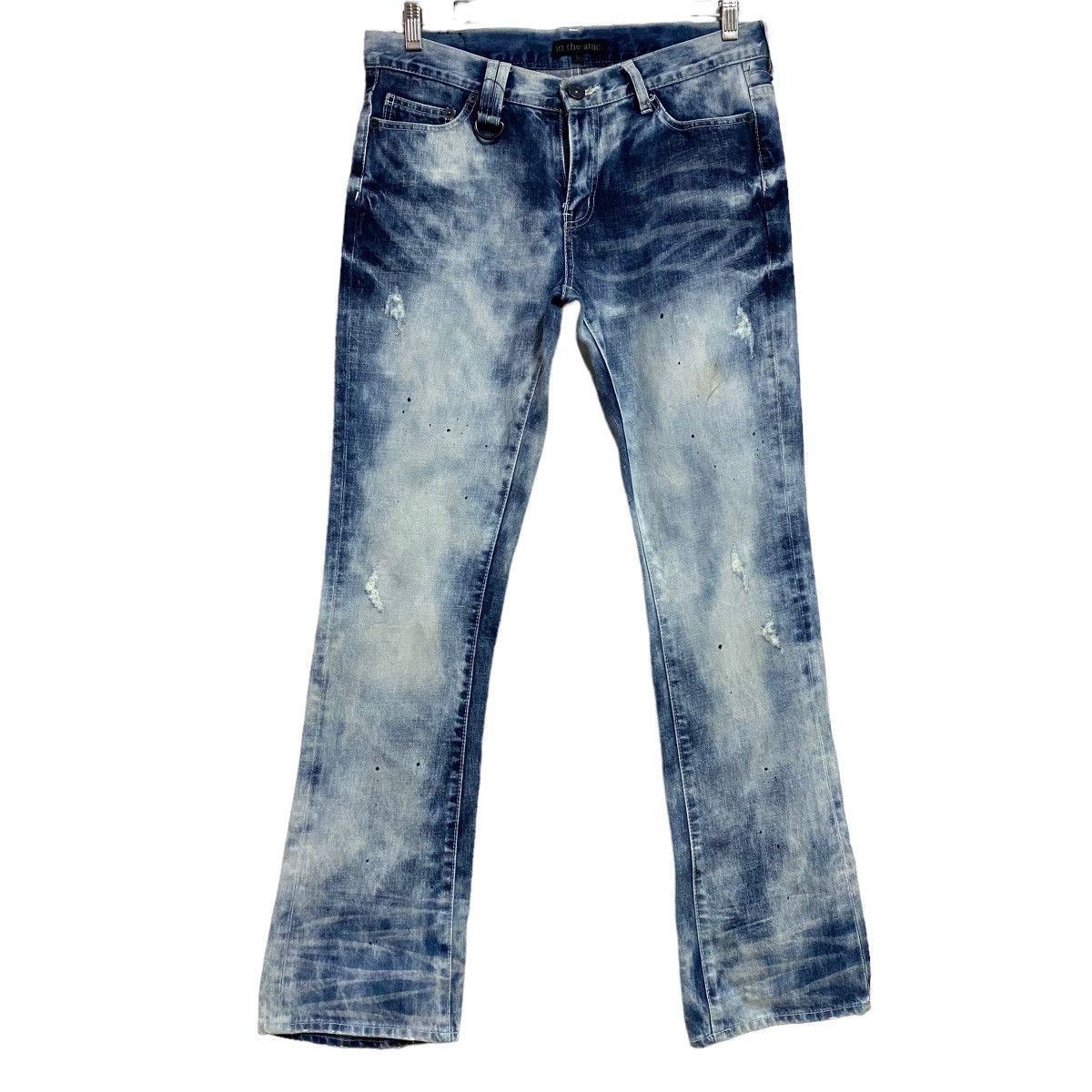 IN THE ATTIC Acid Washed Denim Flare Jeans