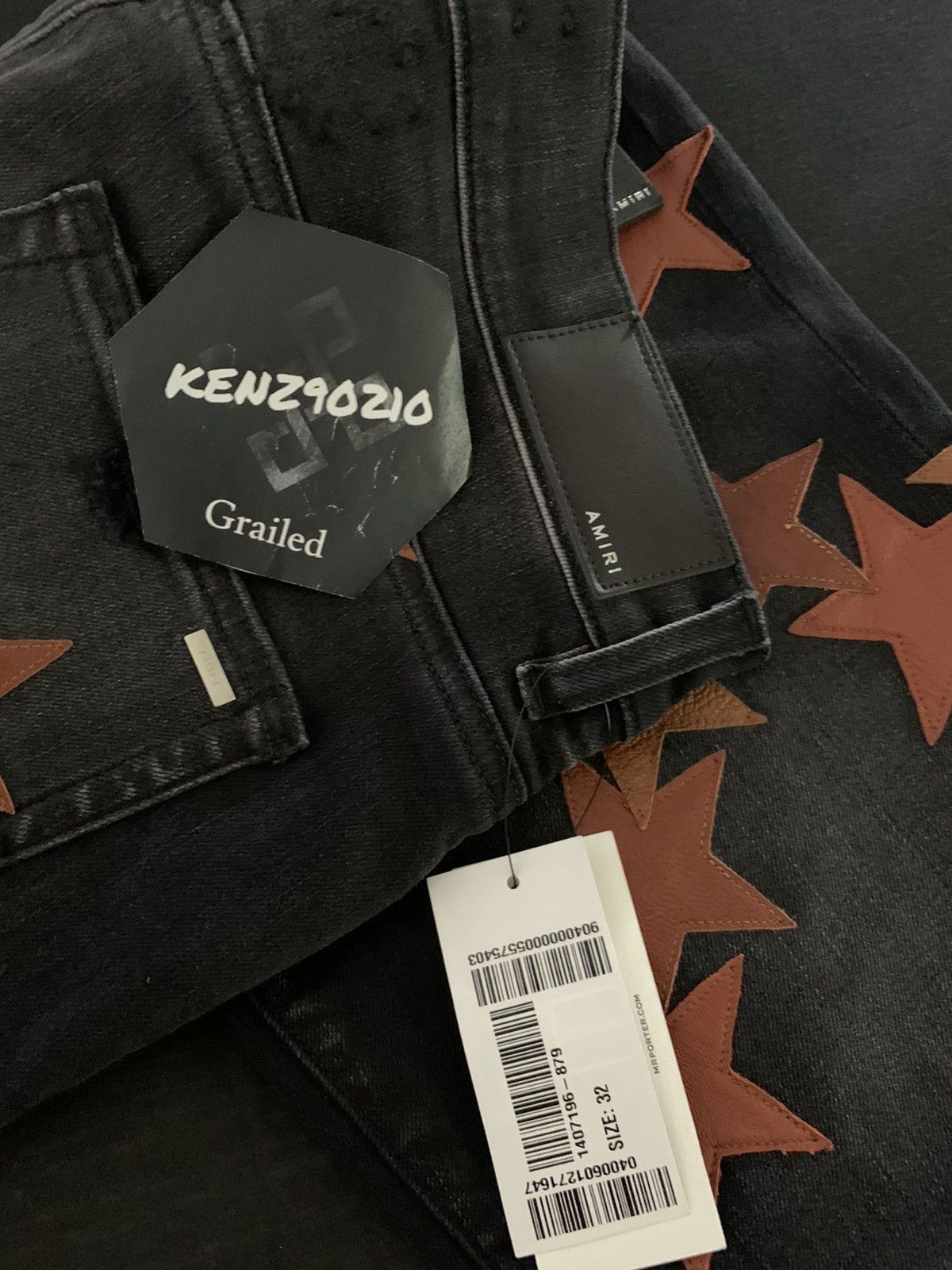 Amiri AMIRI Brown Leather Star Appliqué Chemist Jeans Size US 32 / EU 48 - 6 Thumbnail