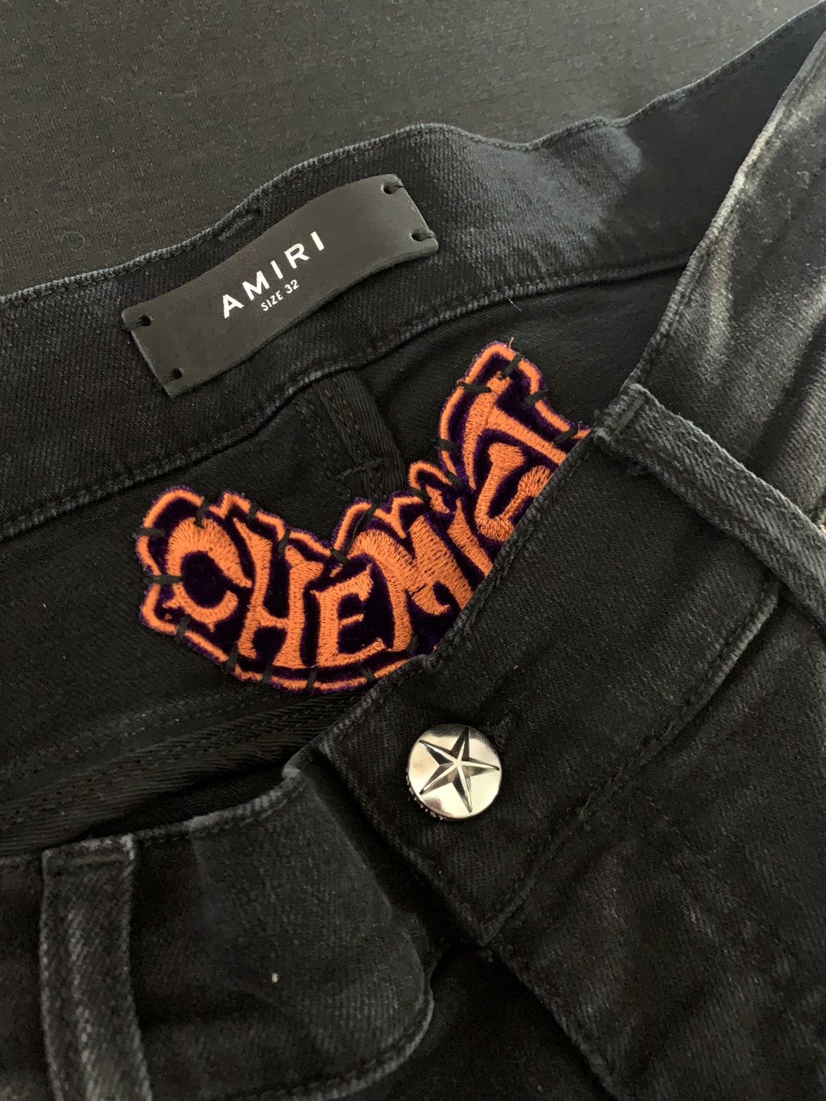 Amiri AMIRI Brown Leather Star Appliqué Chemist Jeans Size US 32 / EU 48 - 5 Thumbnail