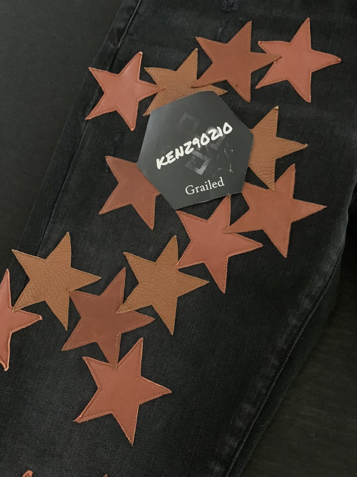 Amiri AMIRI Brown Leather Star Appliqué Chemist Jeans Size US 30 / EU 46 - 2 Thumbnail