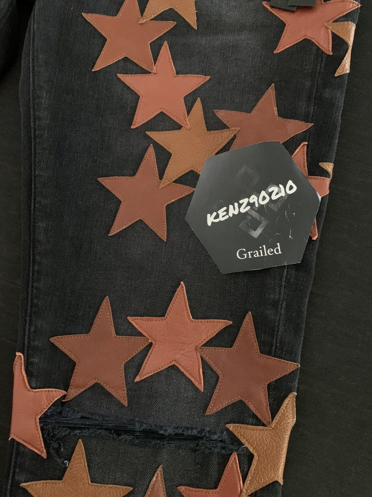 Amiri AMIRI Brown Leather Star Appliqué Chemist Jeans Size US 30 / EU 46 - 3 Thumbnail
