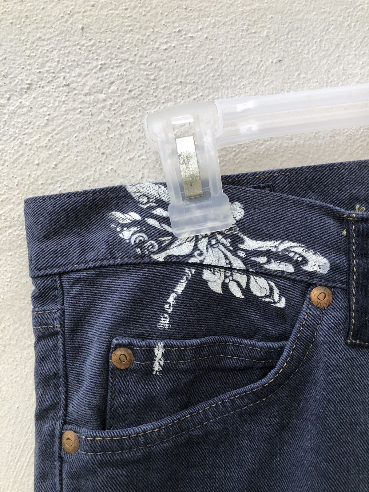 Lee AKIZ Japan X Lee Distressed Indigo Denim Flare Pant Size US 31 - 7 Thumbnail