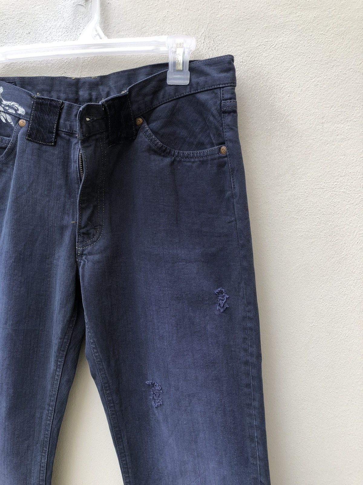Lee AKIZ Japan X Lee Distressed Indigo Denim Flare Pant Size US 31 - 12 Thumbnail