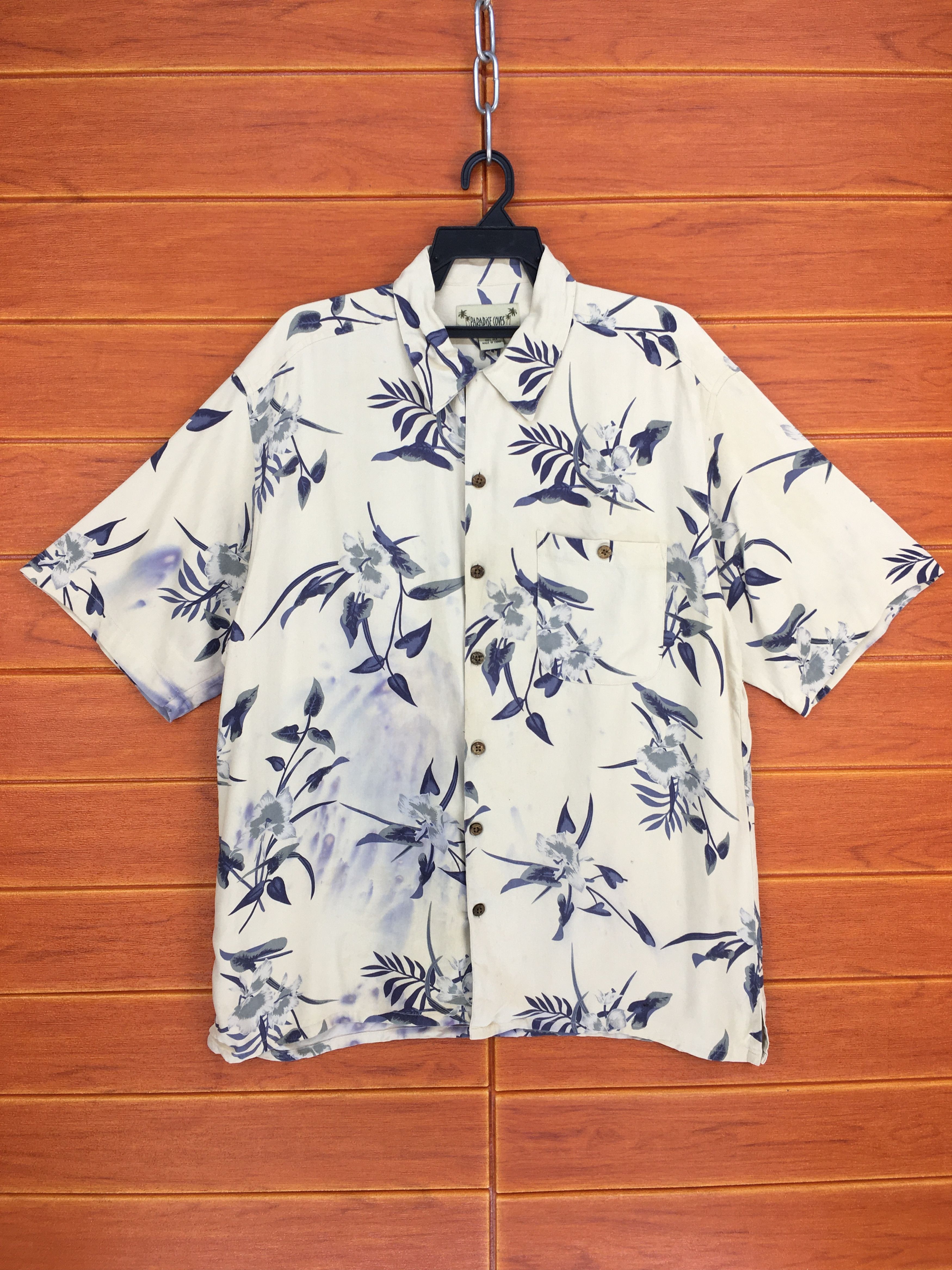 Vintage Vintage PARADISE COVES 100% Silk Asian Floral Size US L / EU 52-54 / 3 - 2 Thumbnail