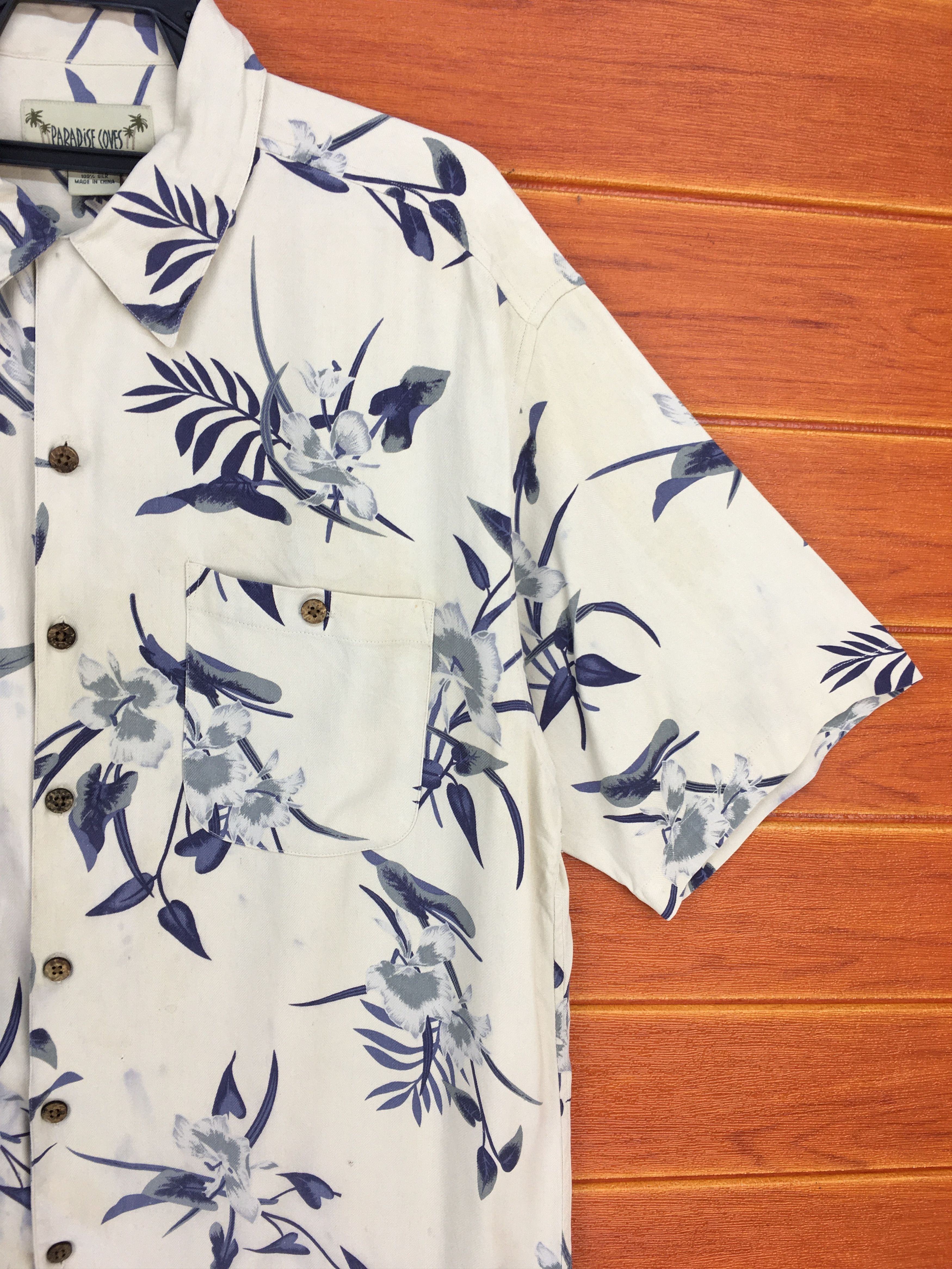 Vintage Vintage PARADISE COVES 100% Silk Asian Floral Size US L / EU 52-54 / 3 - 6 Thumbnail