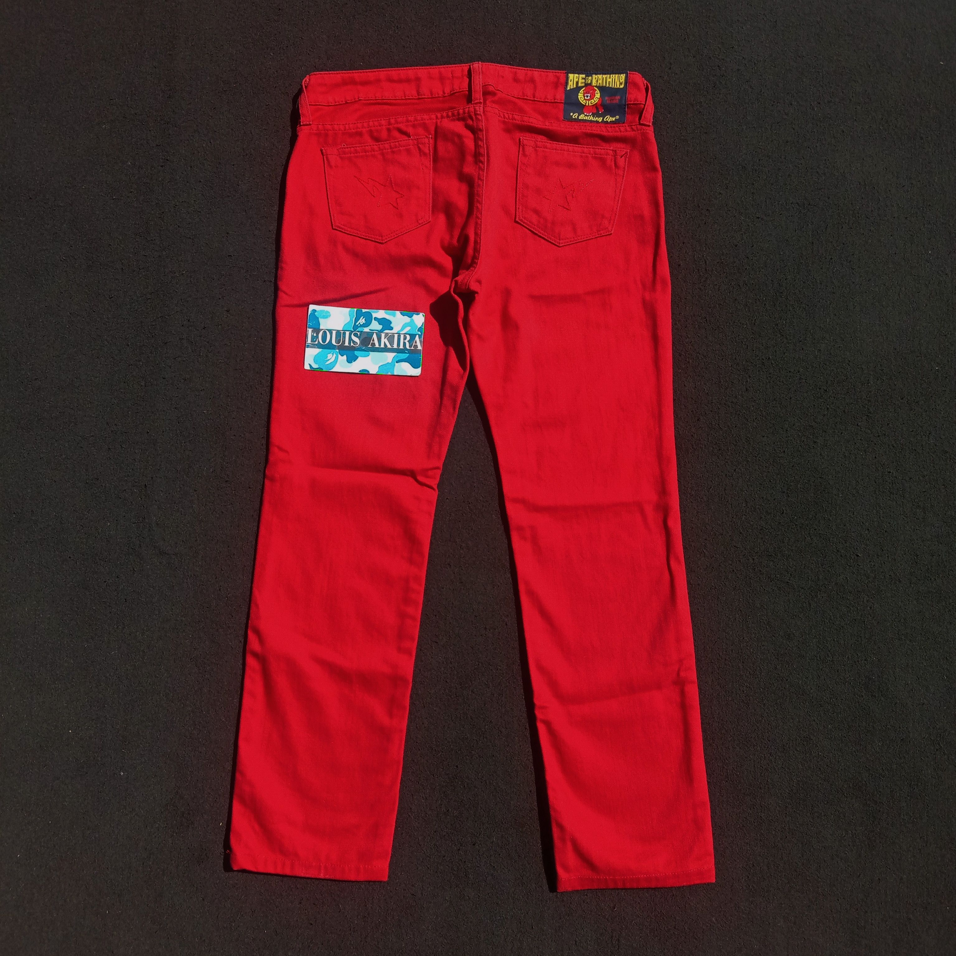 image of Bape Sta Denim (2009) in Red, Women's (Size 31)