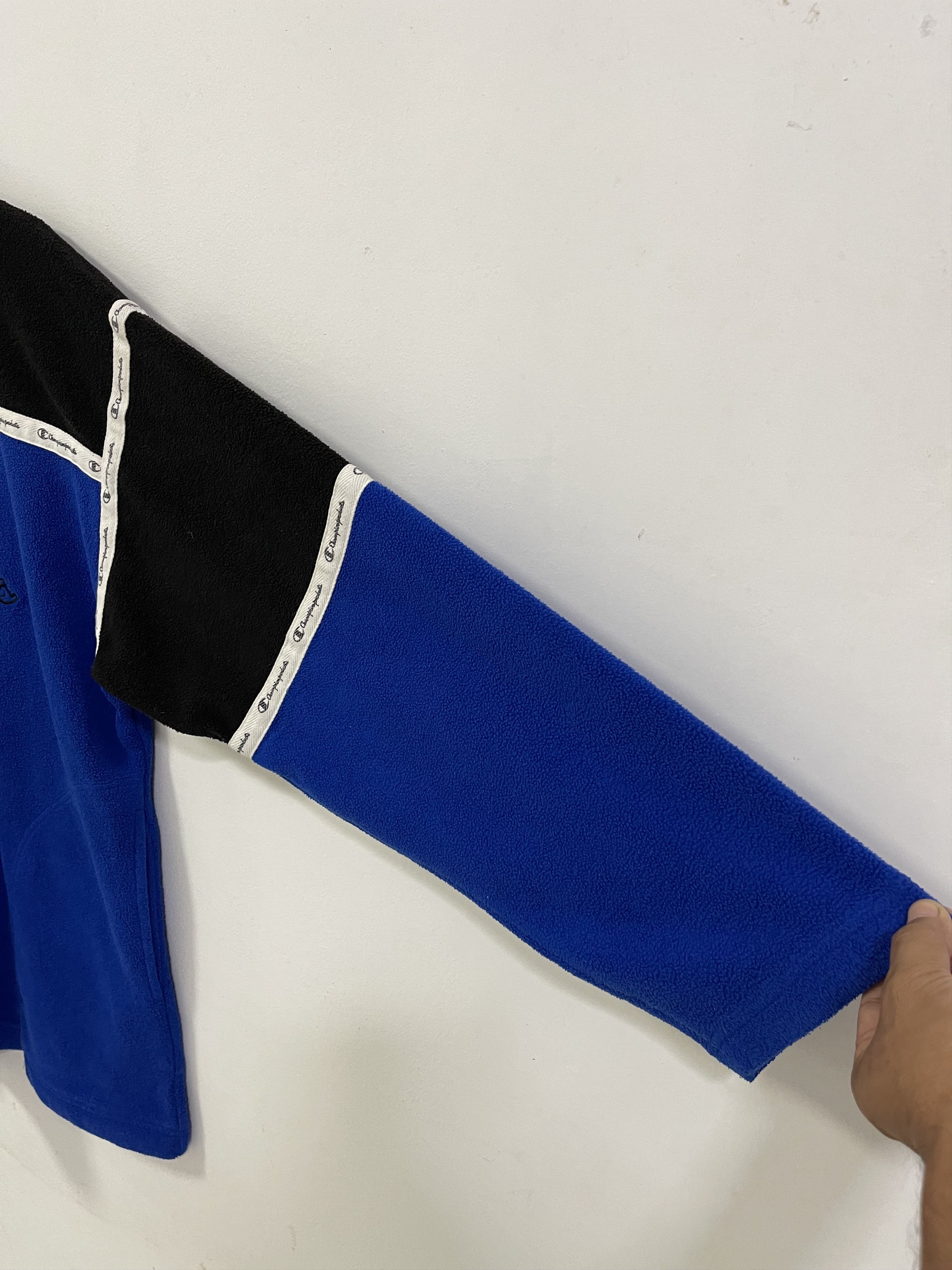 Champion × Vintage Vintage Champion Script Colourblok Half Zip Sweatshirt Size US XL / EU 56 / 4 - 2 Thumbnail