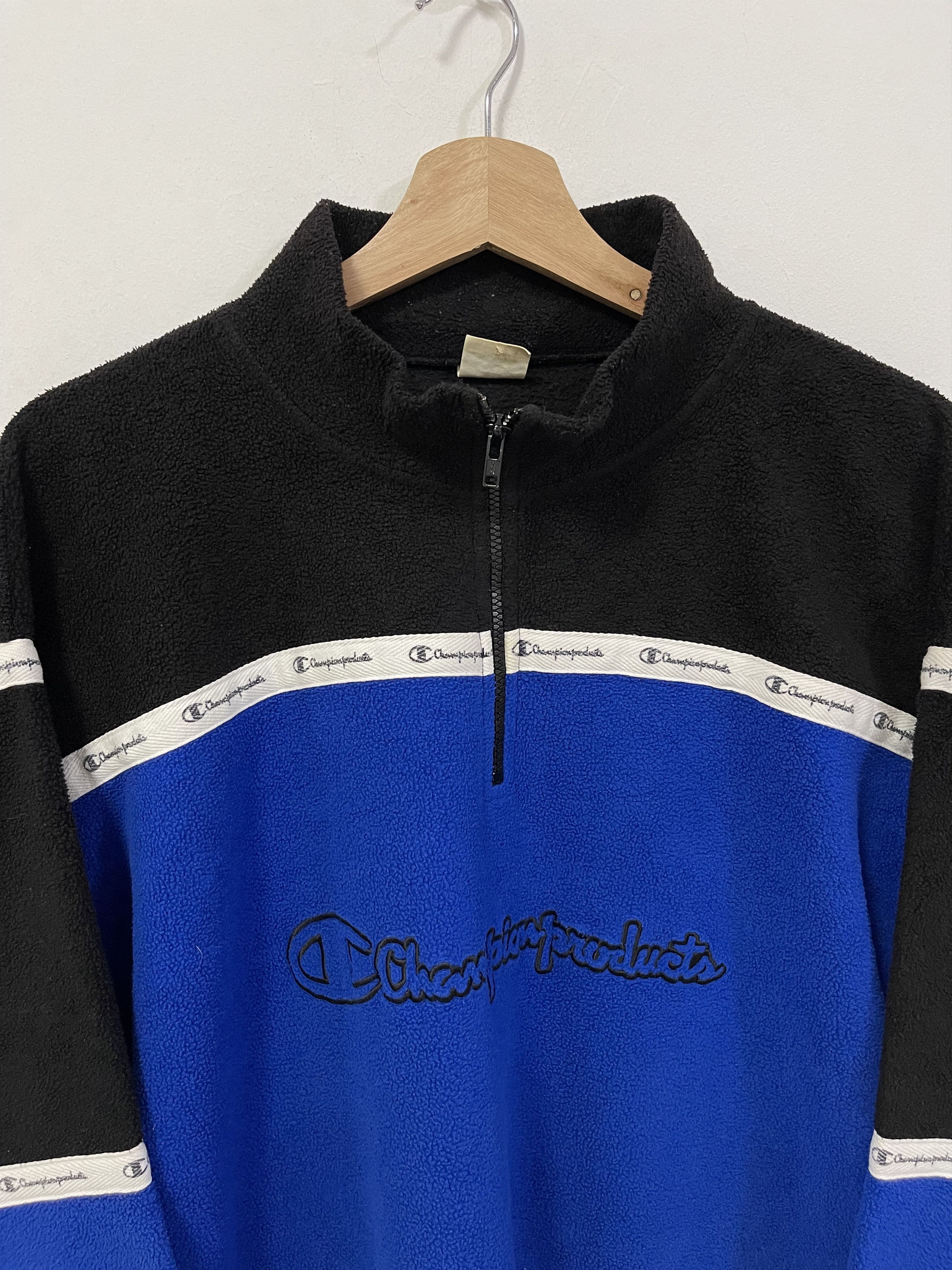 Champion × Vintage Vintage Champion Script Colourblok Half Zip Sweatshirt Size US XL / EU 56 / 4 - 6 Thumbnail