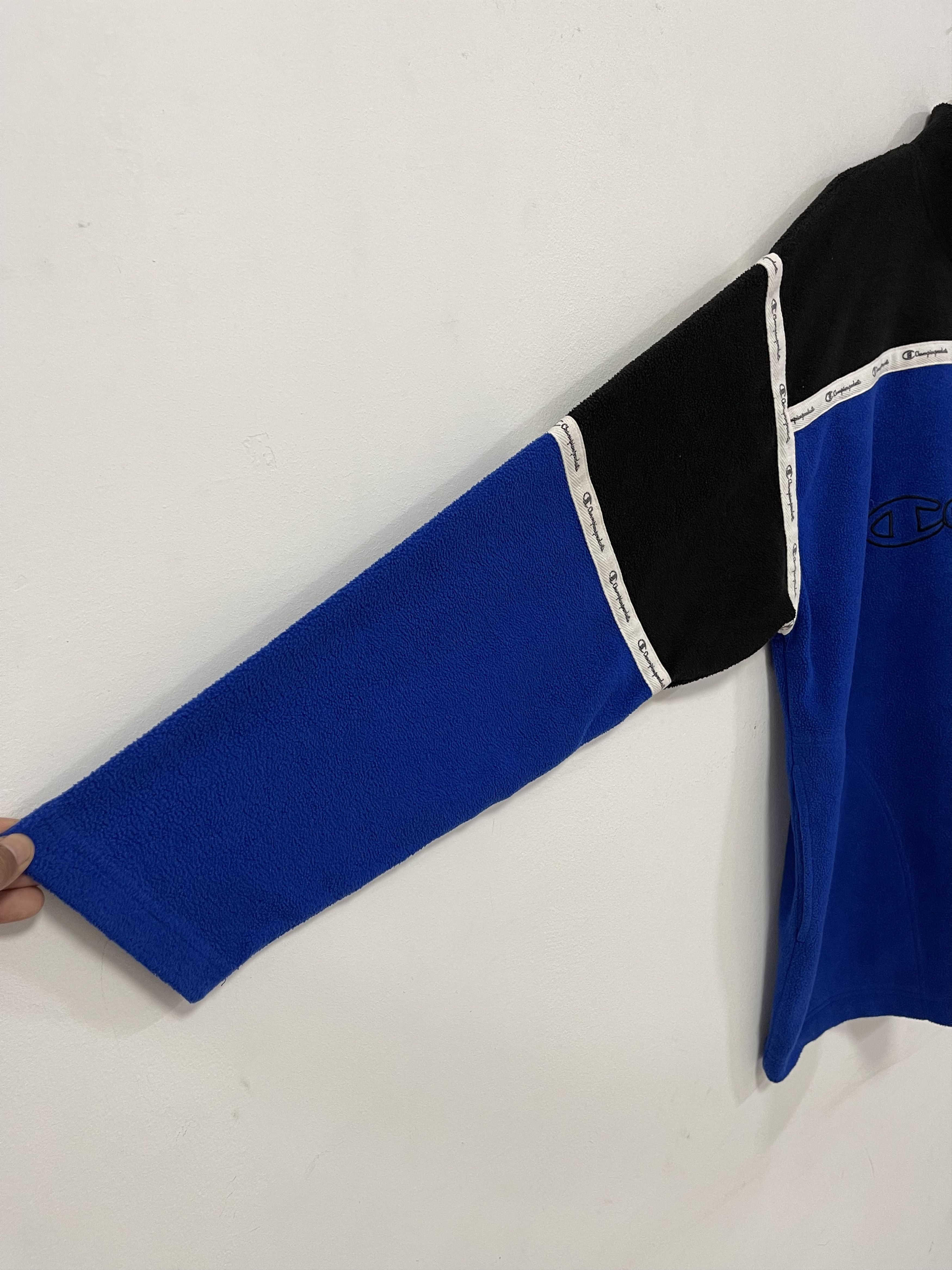 Champion × Vintage Vintage Champion Script Colourblok Half Zip Sweatshirt Size US XL / EU 56 / 4 - 4 Thumbnail