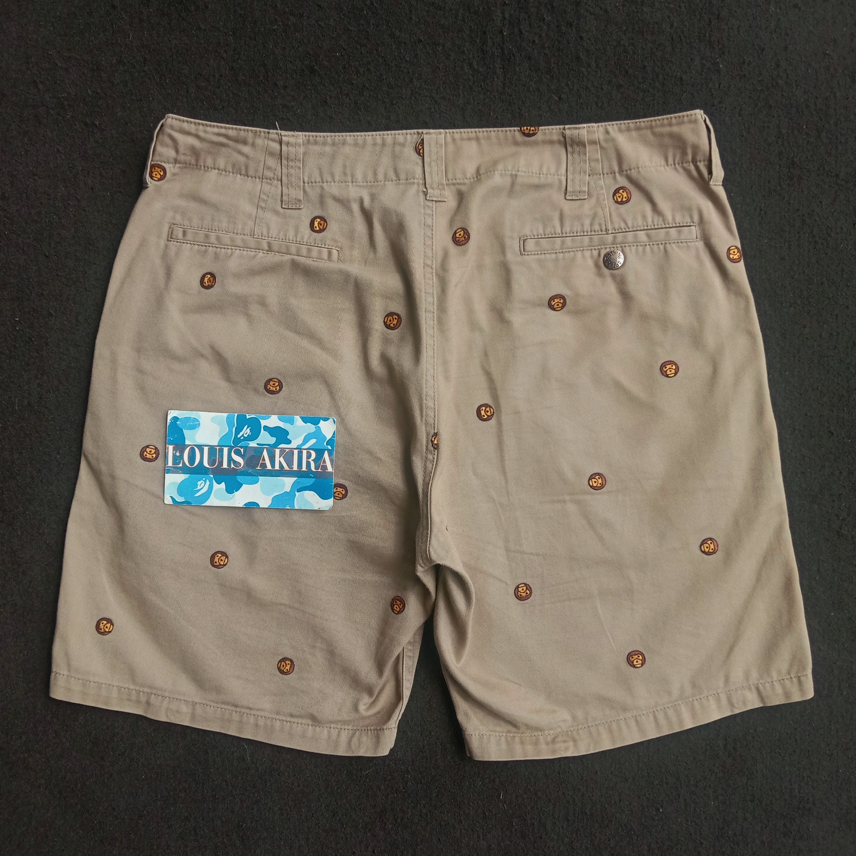 Bape 2012 Baby Milo Multi Embroidery Chino Shorts Size US 33 - 3 Thumbnail