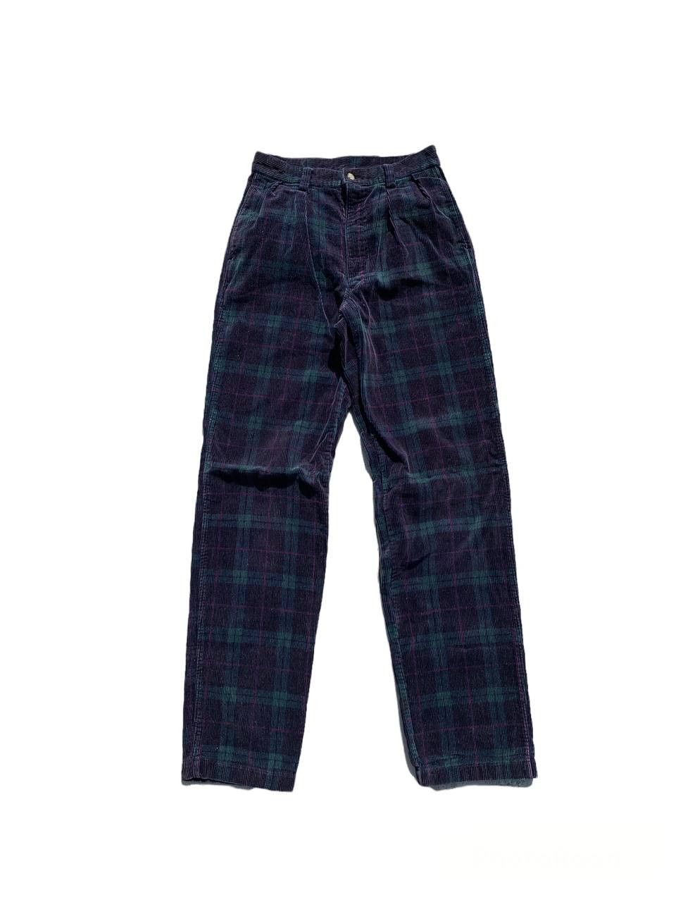 image of Ships Japan Vintage Ships Corduroy Velvet Tartan Plaid Check Pants in Purple, Men's (Size 27)
