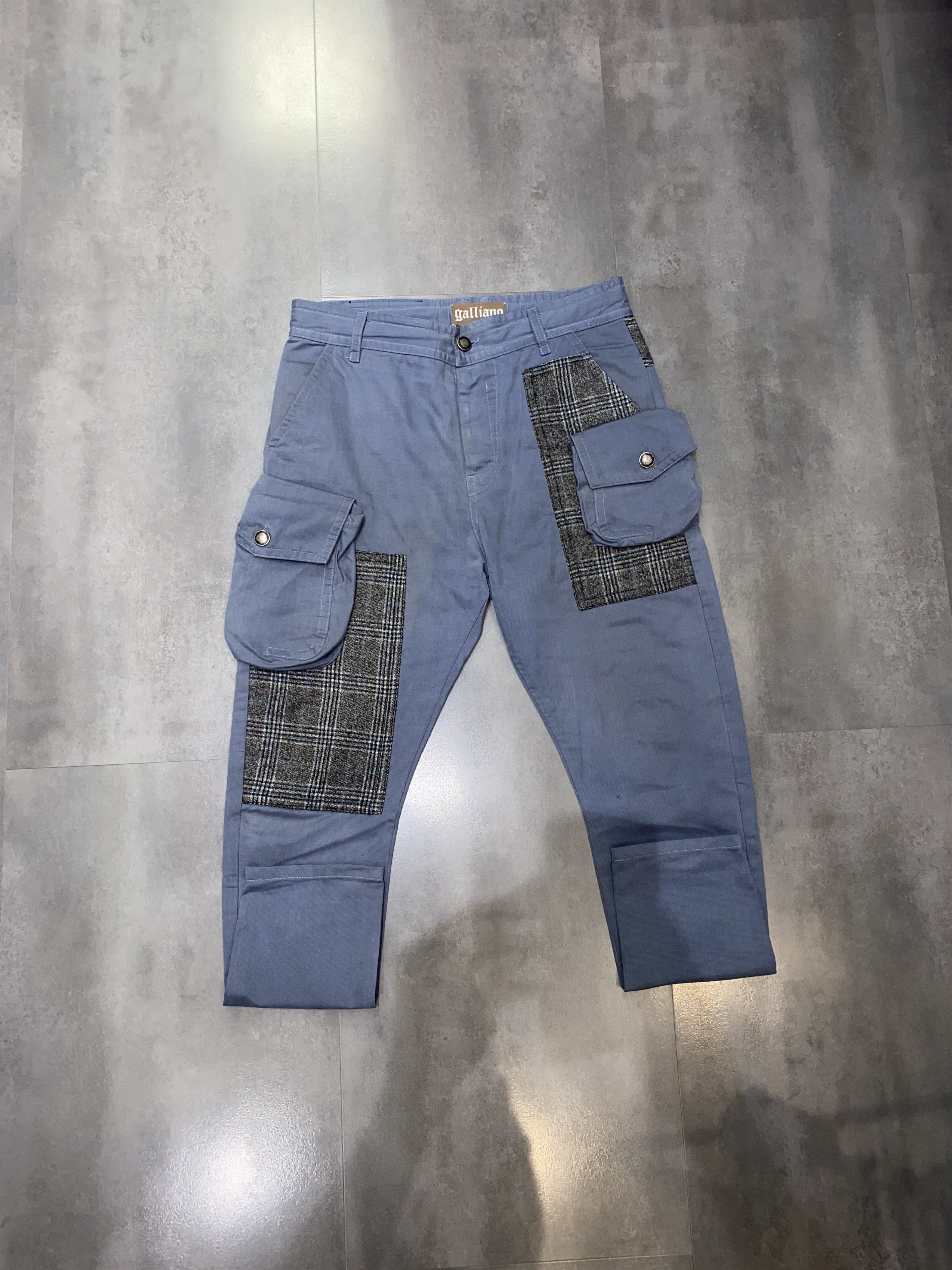 John Galliano Galliano 3D Pockets Wool Navy Cargo Pants Size US 34 / EU 50 - 7 Thumbnail