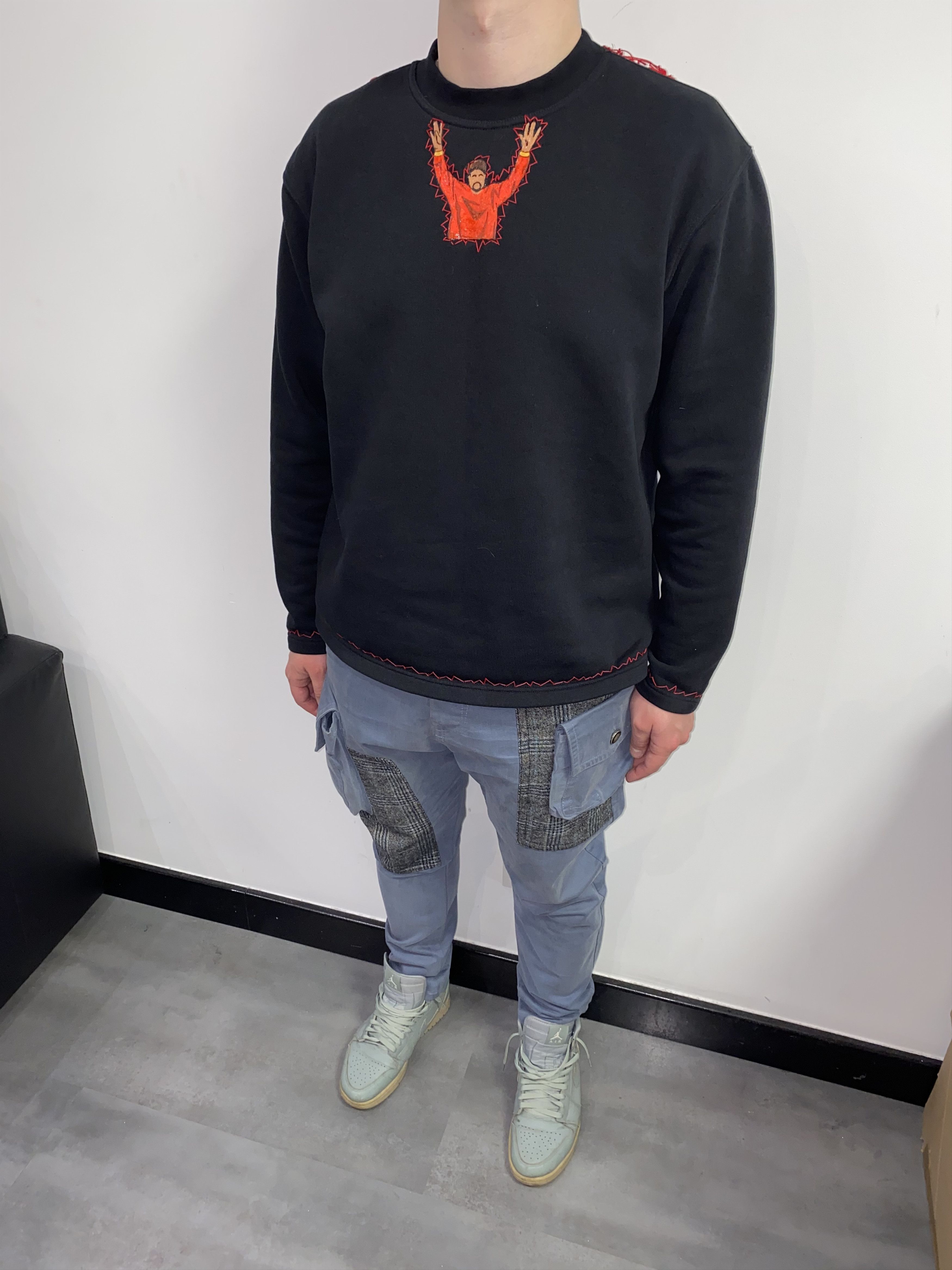 Galliano 3D Pockets Wool Navy Cargo Pants