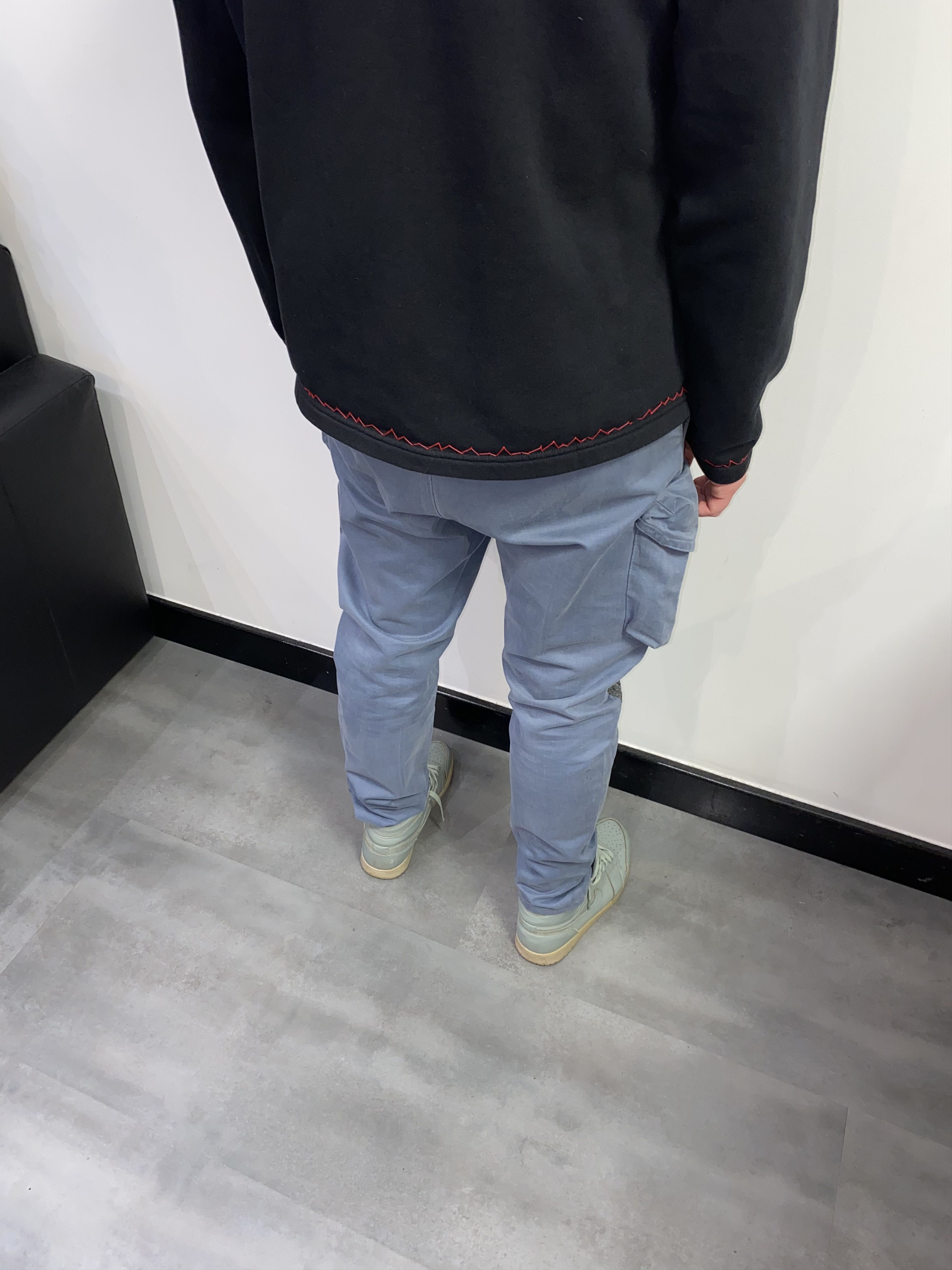 Galliano 3D Pockets Wool Navy Cargo Pants