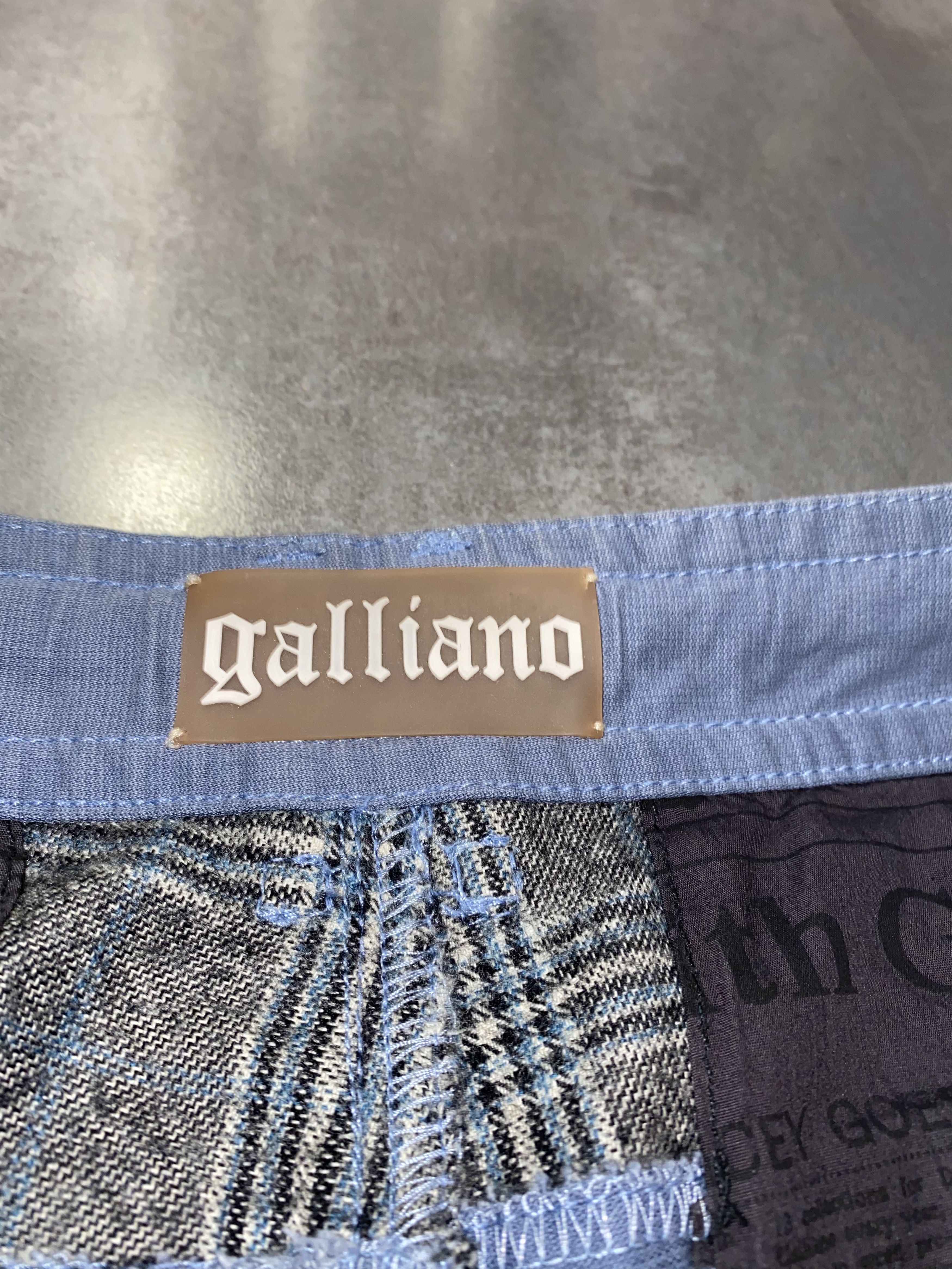 Galliano 3D Pockets Wool Navy Cargo Pants