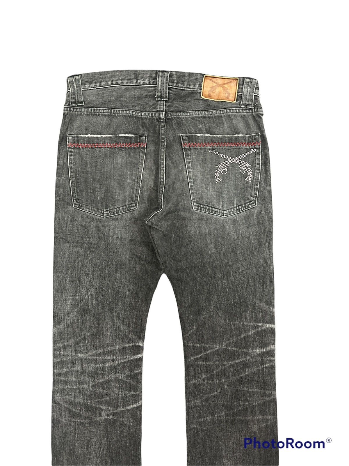 Japanese Brand × Roar × roarguns Japanese Brand Roar Black Wash Gun Style Flared Pants Size US 32 / EU 48 - 4 Thumbnail