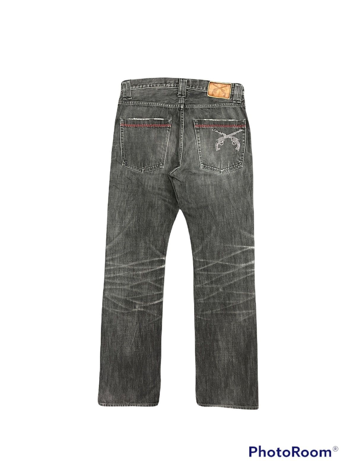 image of Roar Black Wash Gun Style Flared Pants, Men's (Size 32)