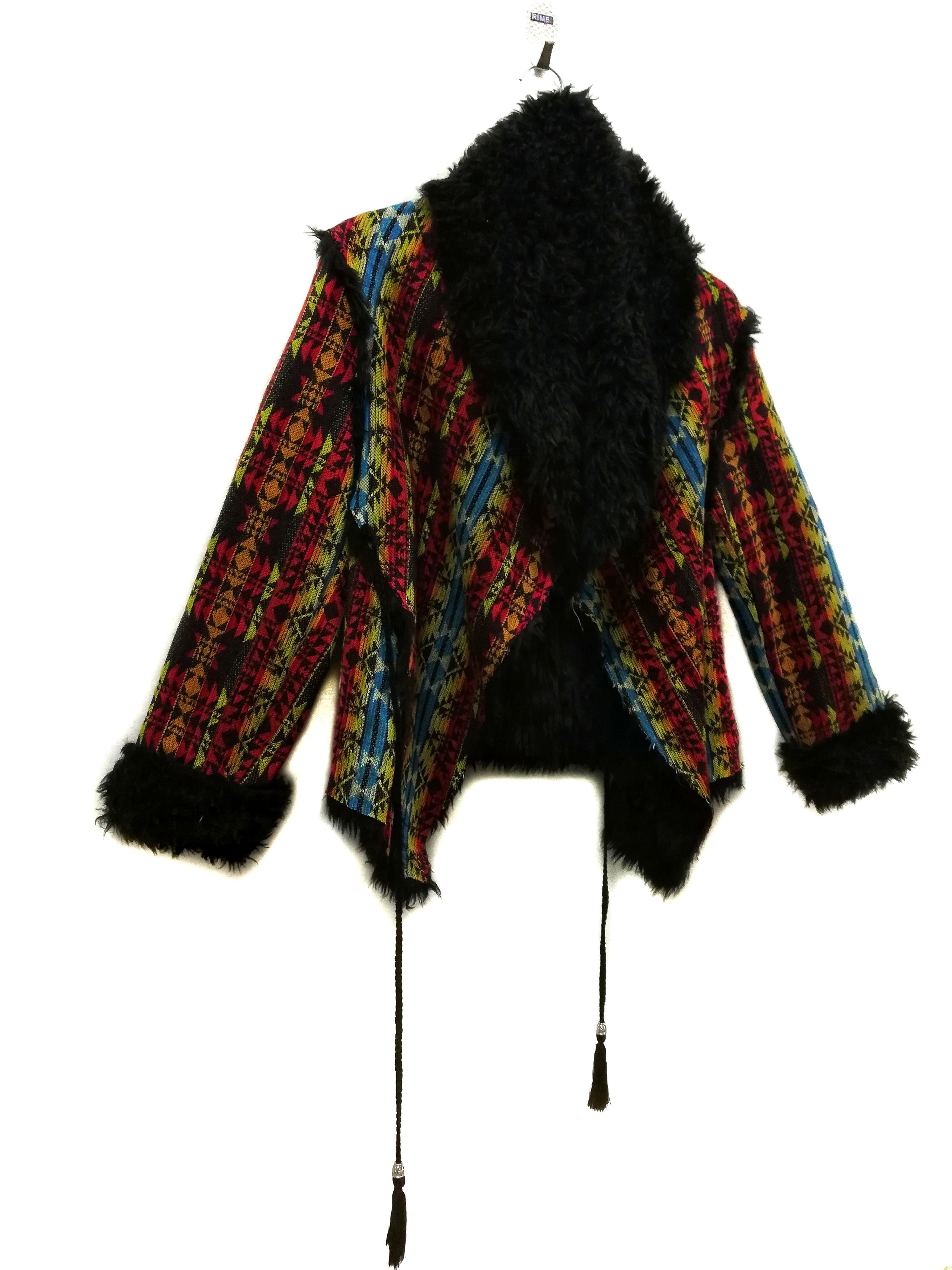 Art Comes First × Native × UNIF 🔥Rare Designer UNIF Shearling Native Multicolour Jacket🔥 Size US S / EU 44-46 / 1 - 2 Thumbnail