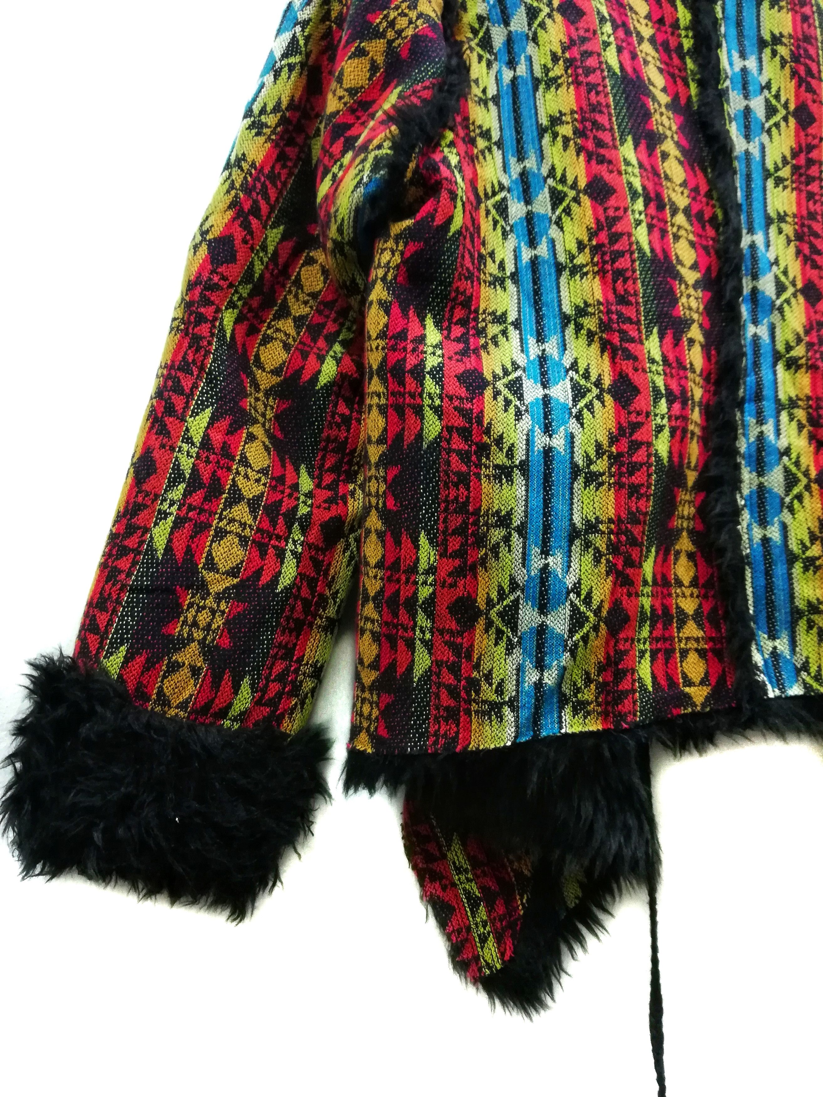 Art Comes First × Native × UNIF 🔥Rare Designer UNIF Shearling Native Multicolour Jacket🔥 Size US S / EU 44-46 / 1 - 6 Thumbnail