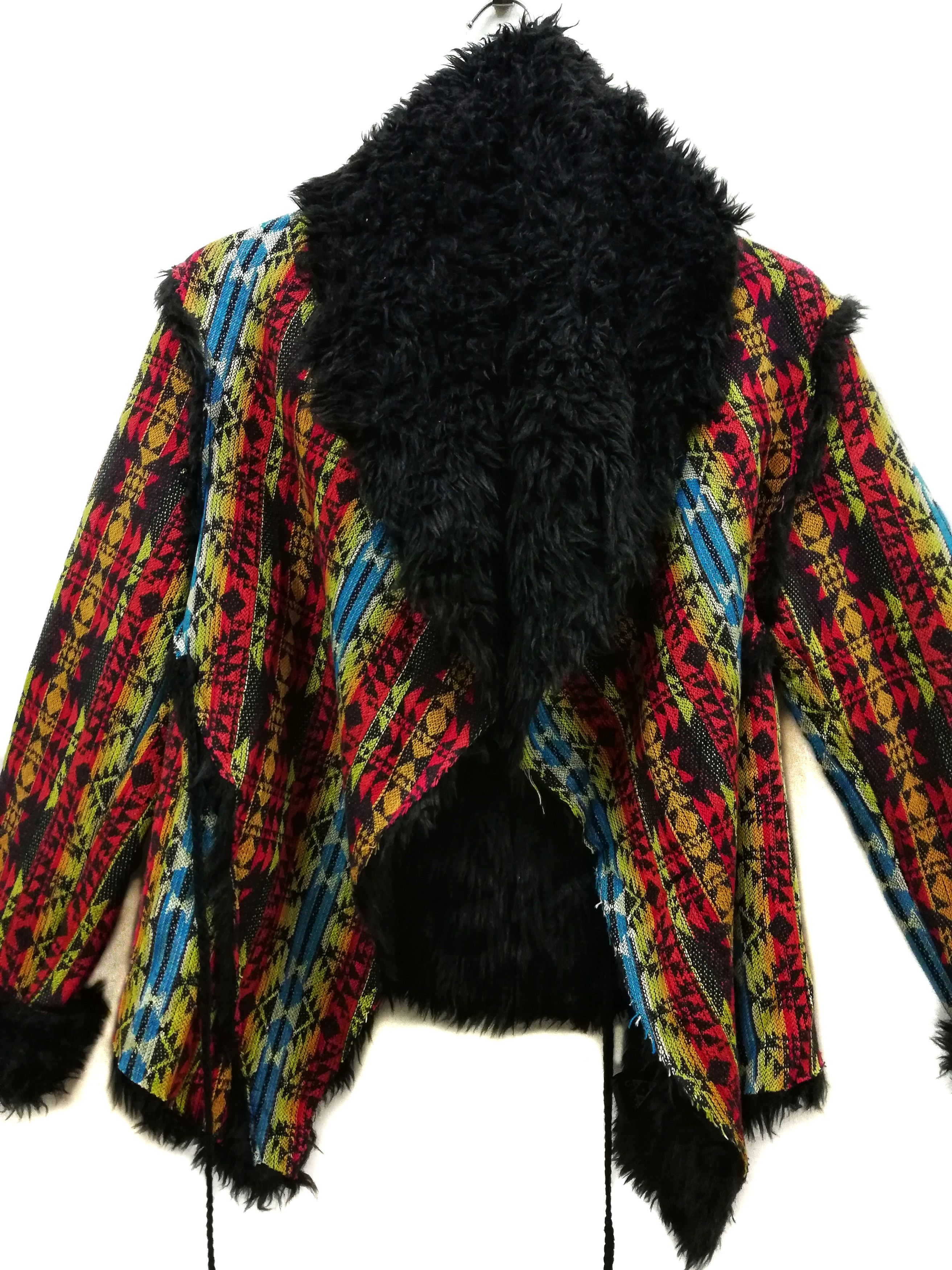 Art Comes First × Native × UNIF 🔥Rare Designer UNIF Shearling Native Multicolour Jacket🔥 Size US S / EU 44-46 / 1 - 3 Thumbnail
