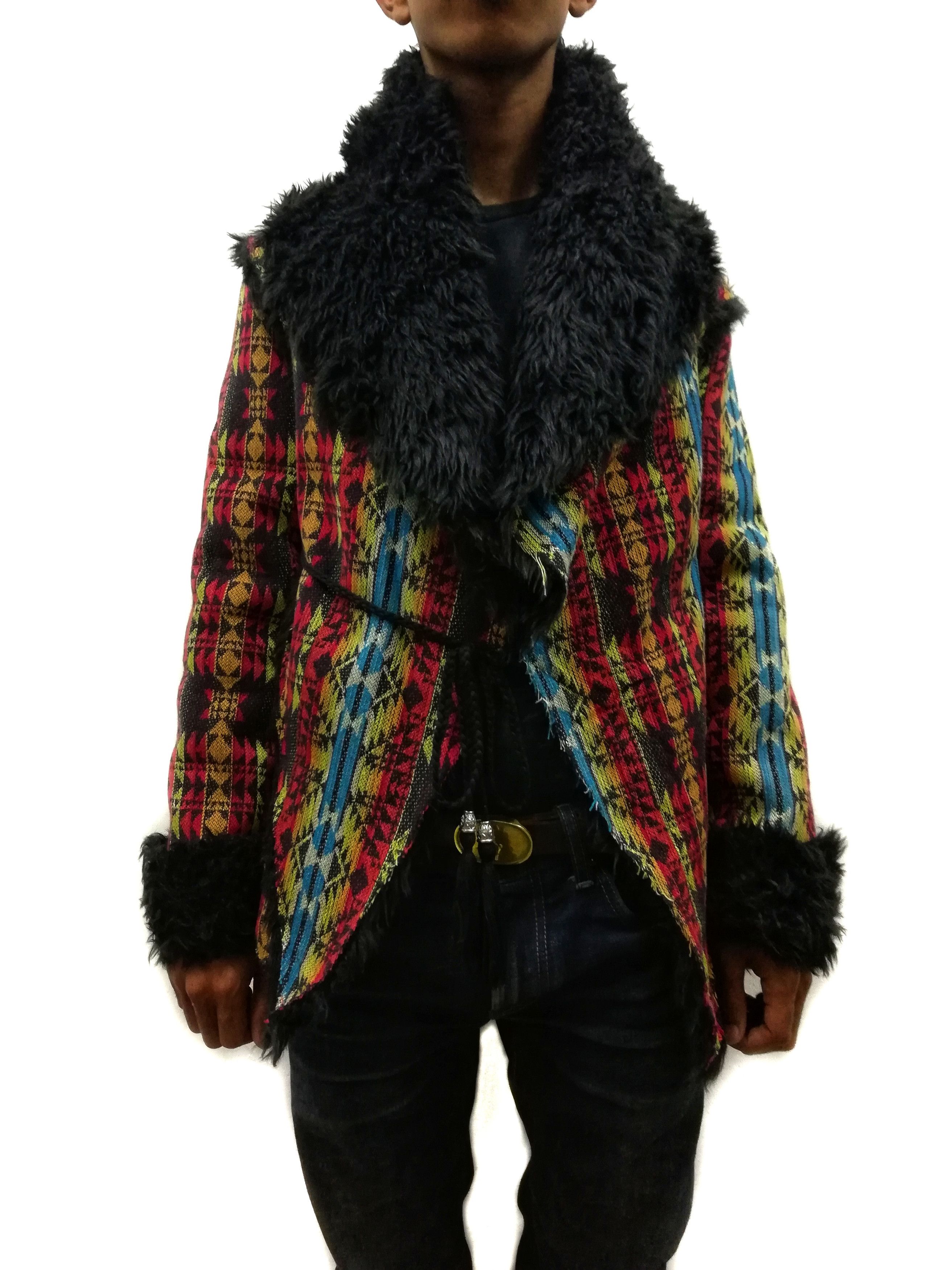 Art Comes First × Native × UNIF 🔥Rare Designer UNIF Shearling Native Multicolour Jacket🔥 Size US S / EU 44-46 / 1 - 8 Thumbnail