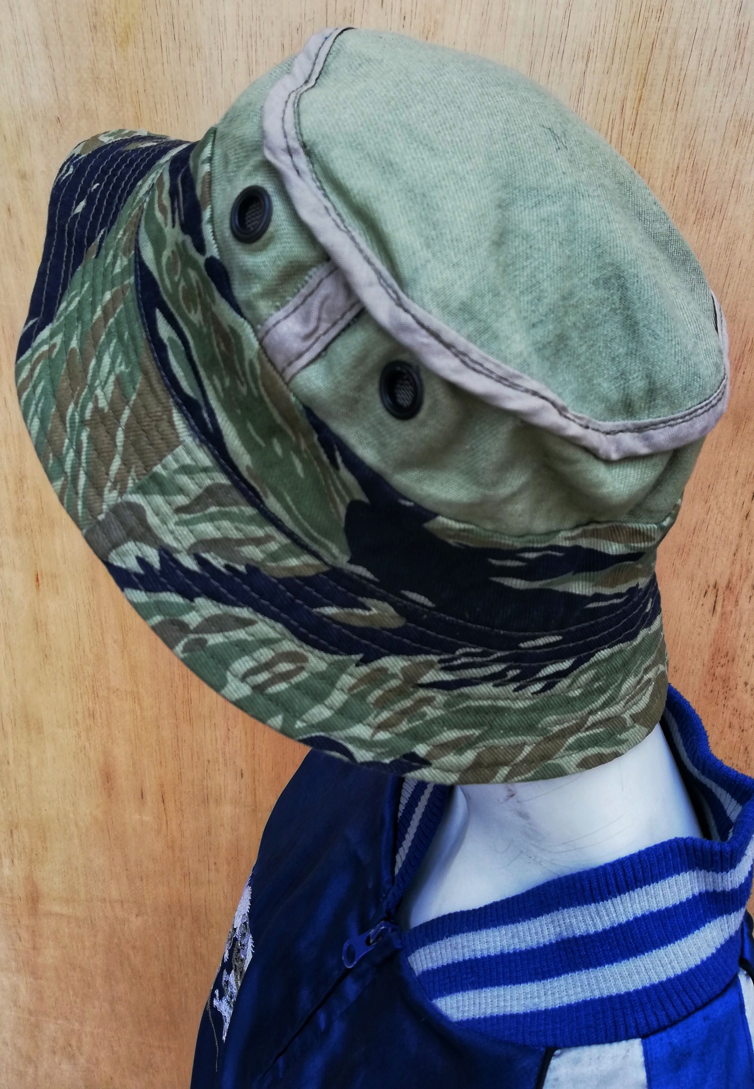 Vintage 🔥Military Tiger 🐅 Stripe Bucket Hat Inspired By Wtaps🔥 Size ONE SIZE - 10 Thumbnail