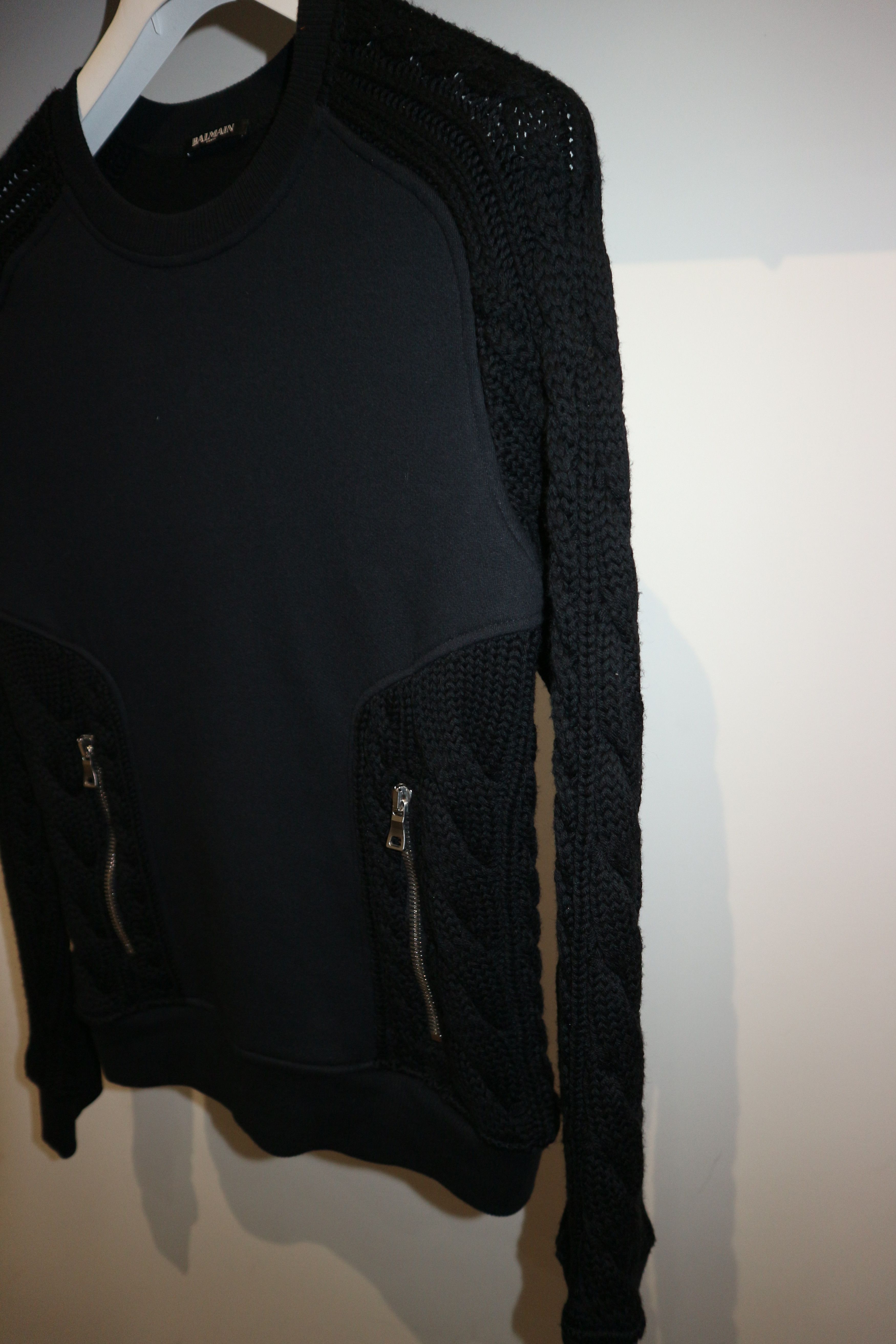 Balmain cable knit jersey sweatshirt Size US M / EU 48-50 / 2 - 2 Thumbnail