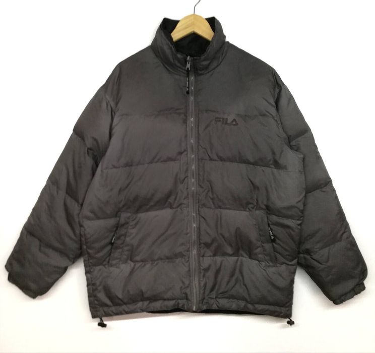 fila black reversible puffer jacket