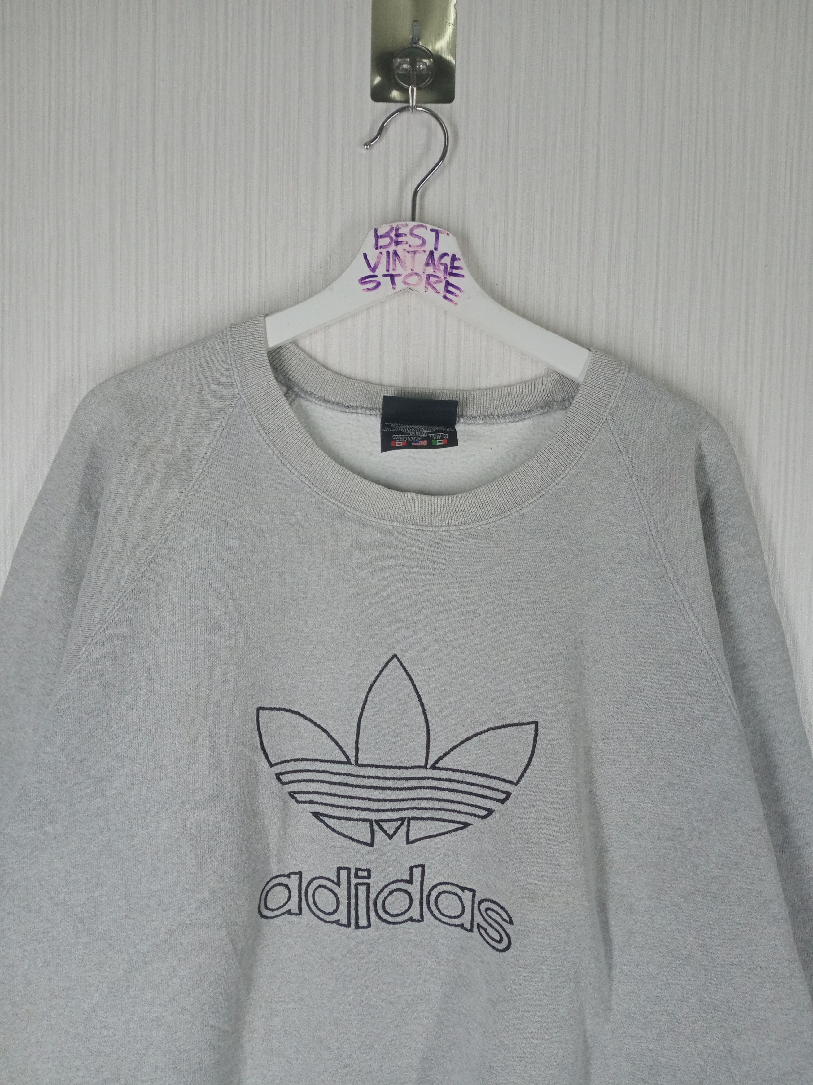 Adidas Vintage 90s Adidas Trefoil Embroidery Big Logo Sweatshirt Size US XL / EU 56 / 4 - 3 Thumbnail