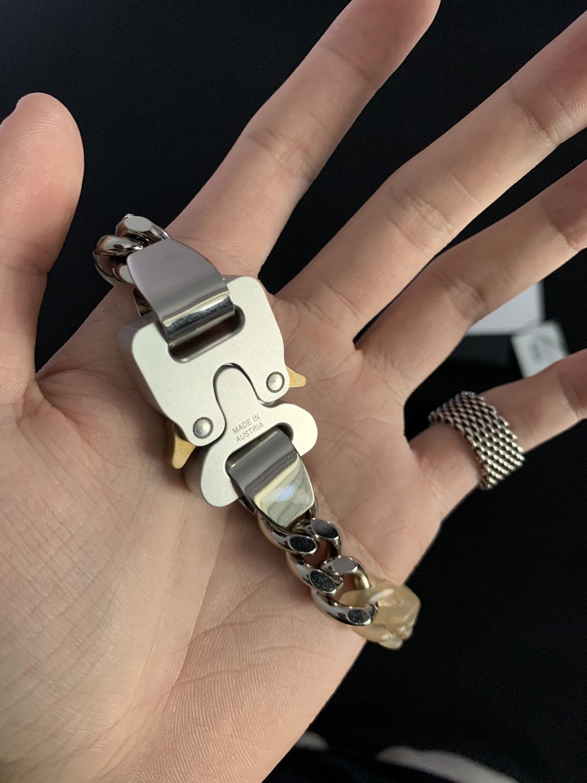 1017 ALYX 9SM 1017 ALYX 9SM Rollercoaster Buckle Silver Nylon Necklace Size ONE SIZE - 5 Thumbnail