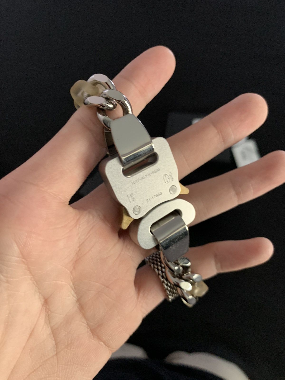 1017 ALYX 9SM 1017 ALYX 9SM Rollercoaster Buckle Silver Nylon Necklace Size ONE SIZE - 4 Thumbnail