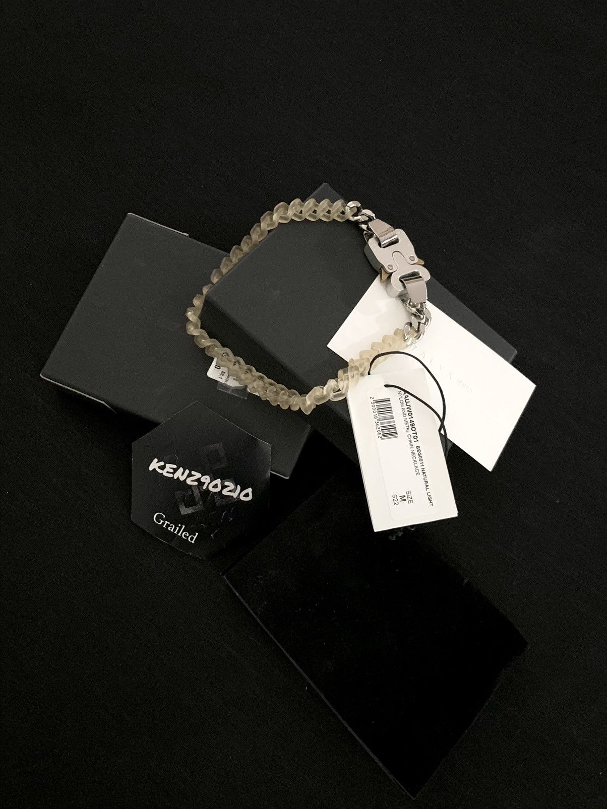 1017 ALYX 9SM 1017 ALYX 9SM Rollercoaster Buckle Silver Nylon Necklace Size ONE SIZE - 1 Thumbnail