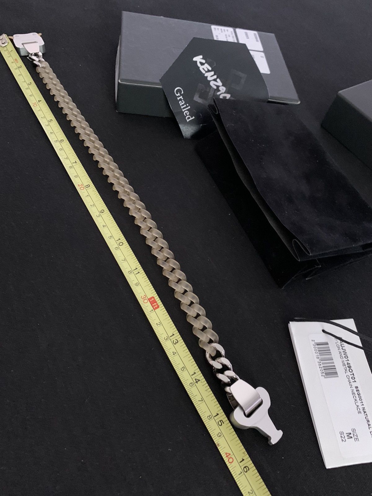 1017 ALYX 9SM 1017 ALYX 9SM Rollercoaster Buckle Silver Nylon Necklace Size ONE SIZE - 6 Thumbnail