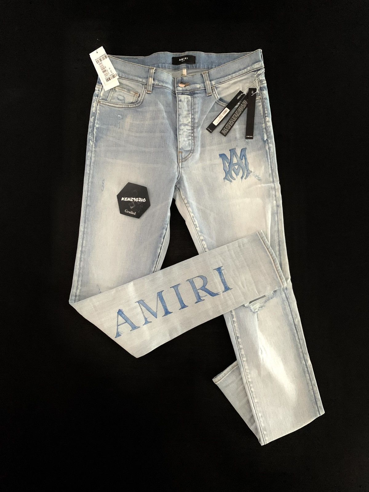 AMIRI Watercolor Logo Skinny Denim Jeans