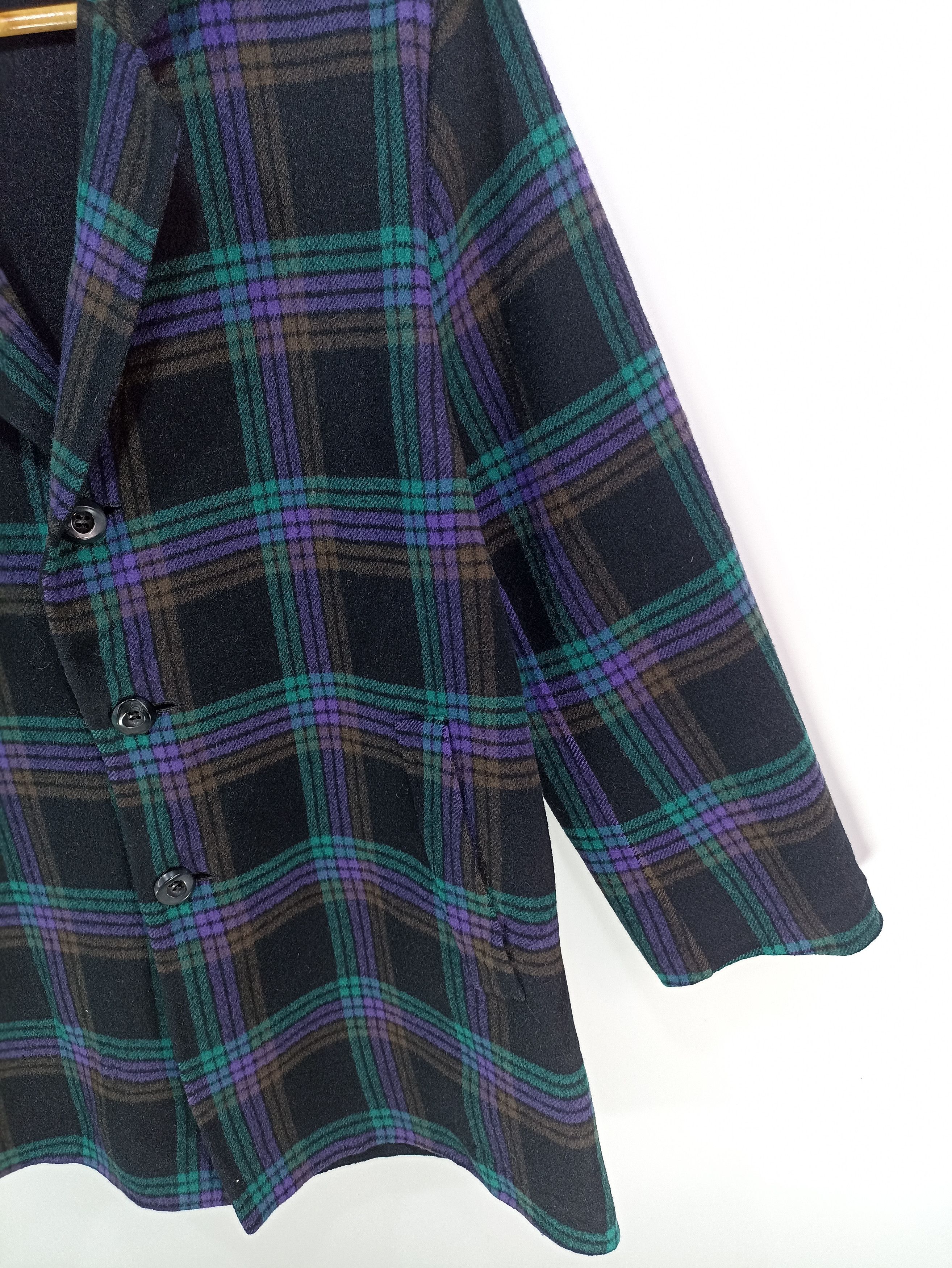 Designer × Japanese Brand × Vintage Vintage Tresor Homme Wool Plaid Tartan Coat Size US S / EU 44-46 / 1 - 3 Thumbnail