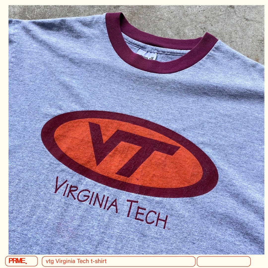 Anvil vintage 90s VIRGINIA TECH UNIVERSITY spellout t-shirt Size US L / EU 52-54 / 3 - 6 Thumbnail