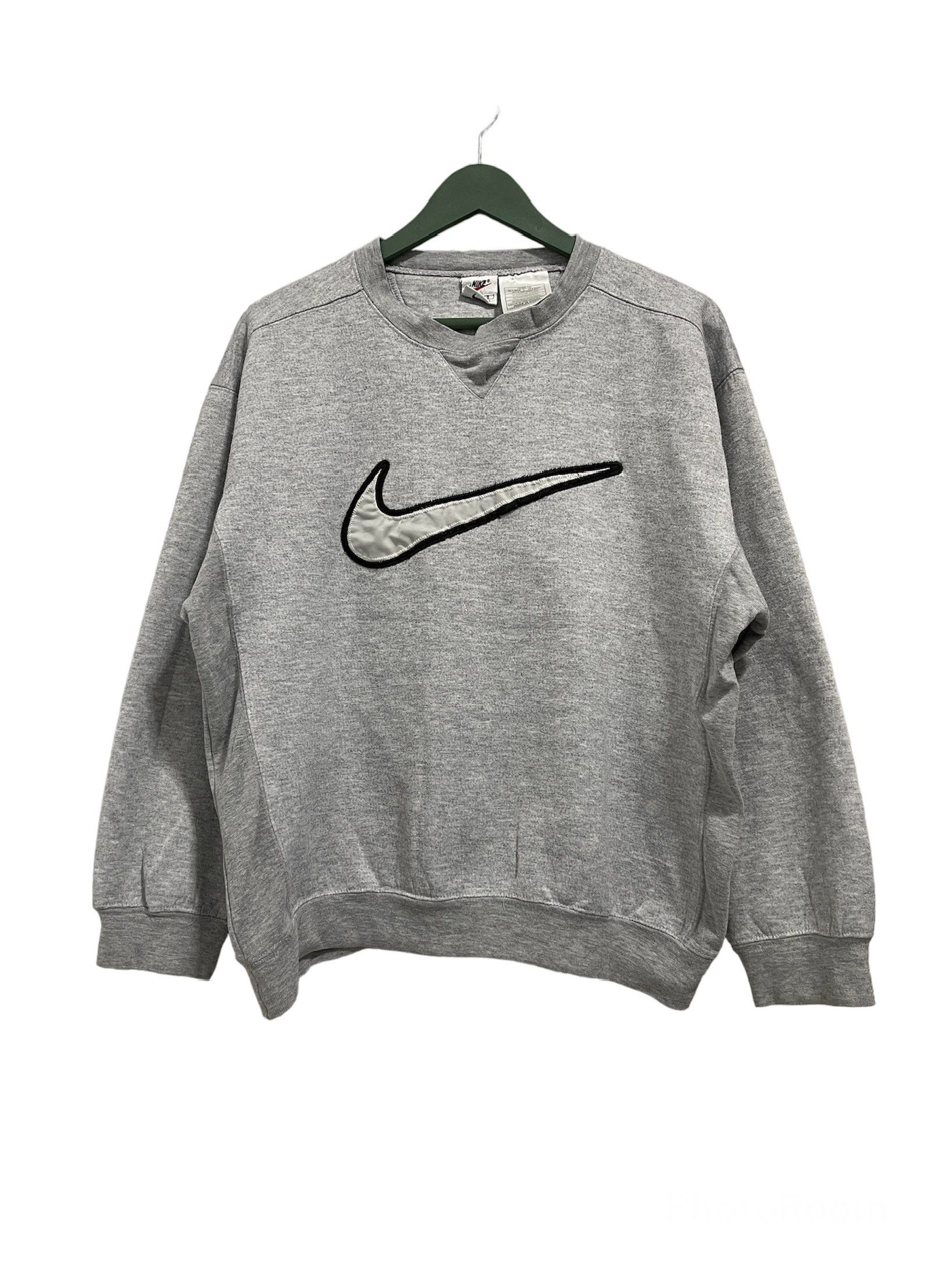 Nike Vintage 90s Nike Swoosh Big Logo Boxy Sweatshirt Size US M / EU 48-50 / 2 - 1 Thumbnail