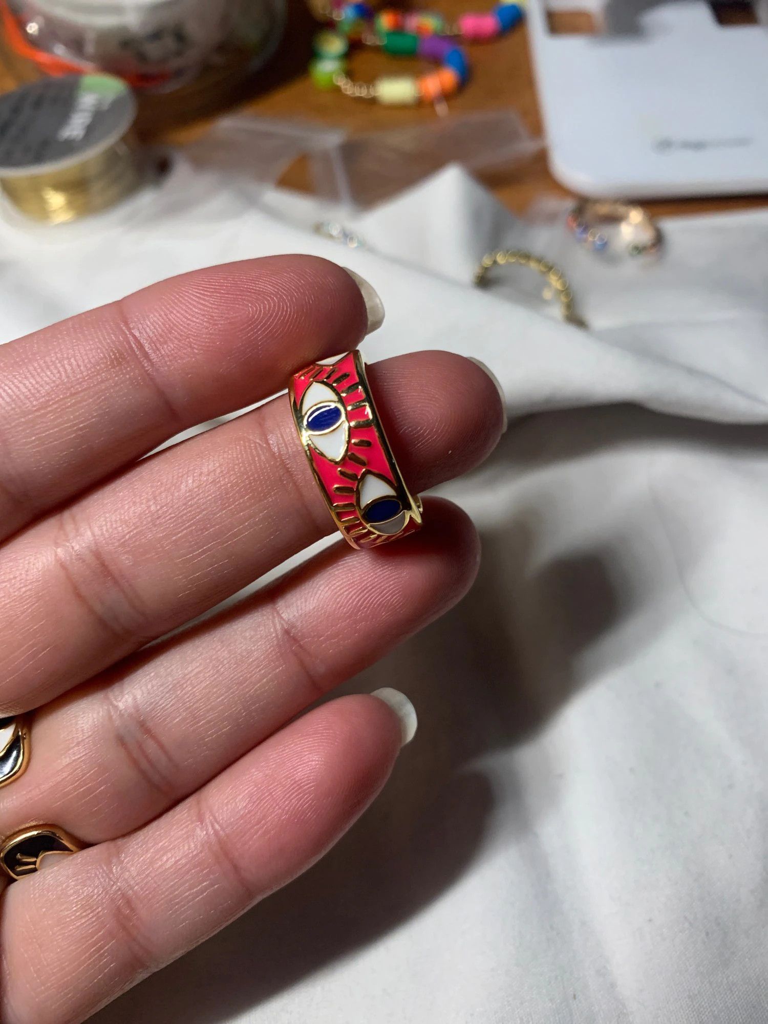 Jewelry Rose Eyes Ring Size ONE SIZE - 3 Thumbnail
