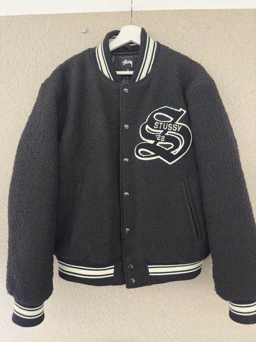 stussy s talk melton varsity jacket M ジャケット・アウター