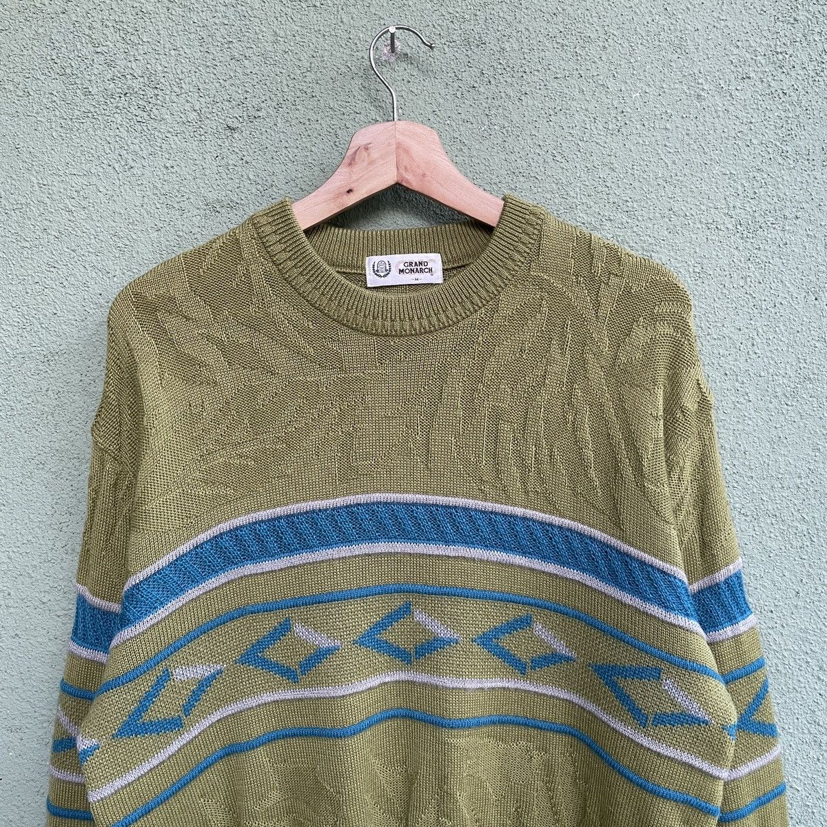 Japanese Brand Vintage GRAND MONARCH Rare Design Knitwear Sweater Jumper Size US L / EU 52-54 / 3 - 3 Thumbnail
