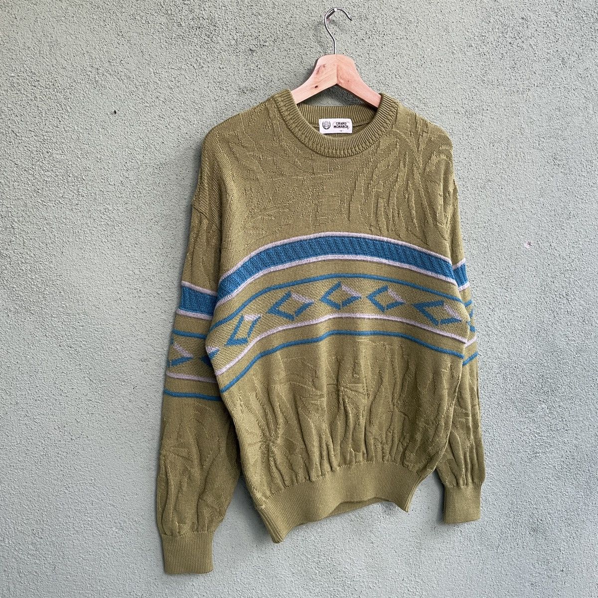 Japanese Brand Vintage GRAND MONARCH Rare Design Knitwear Sweater Jumper Size US L / EU 52-54 / 3 - 2 Thumbnail