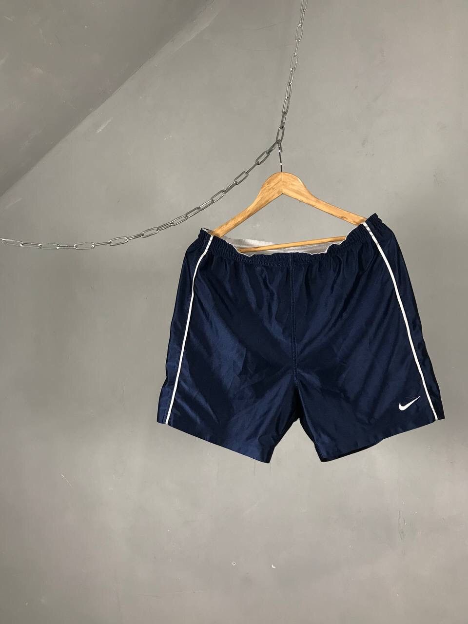 Nike × Vintage Nike Vintage Swoosh Streetwear Vintage Navy Blue Shorts Size US 32 / EU 48 - 1 Thumbnail