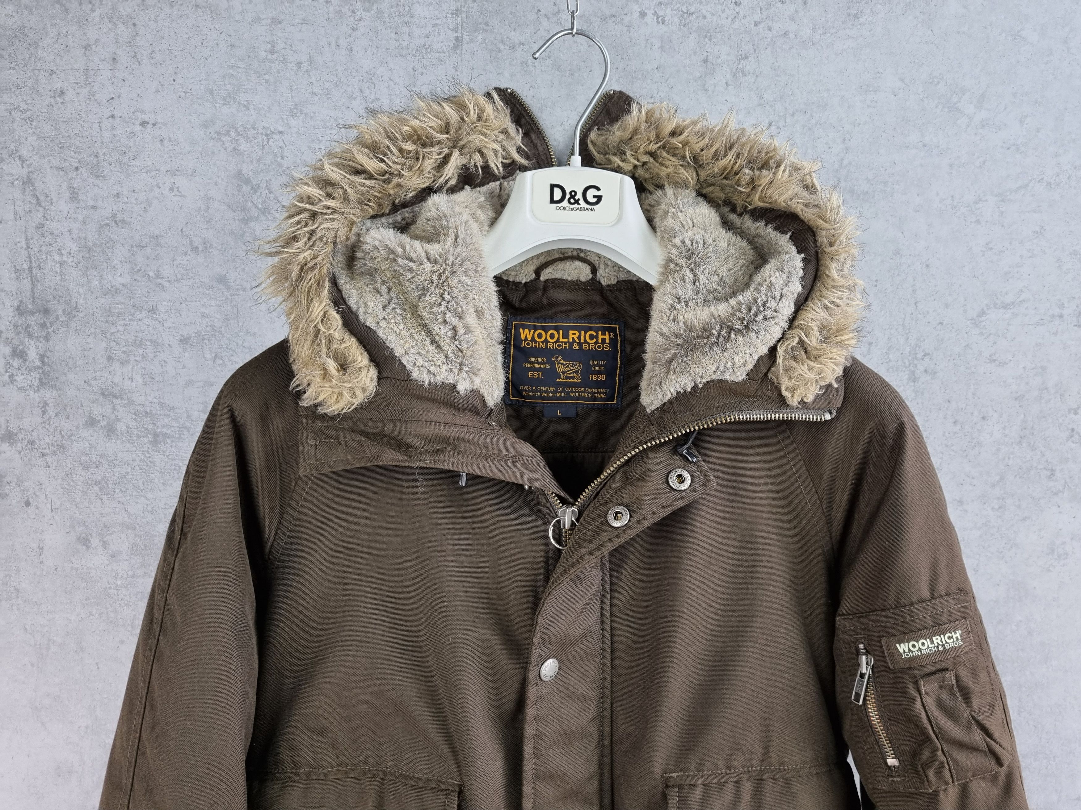 Vintage × Woolrich Woolen Mills 90s Woolrich Thermolite Bomber Fur Hood Vintage Jacket Size L / US 10 / IT 46 - 11 Thumbnail